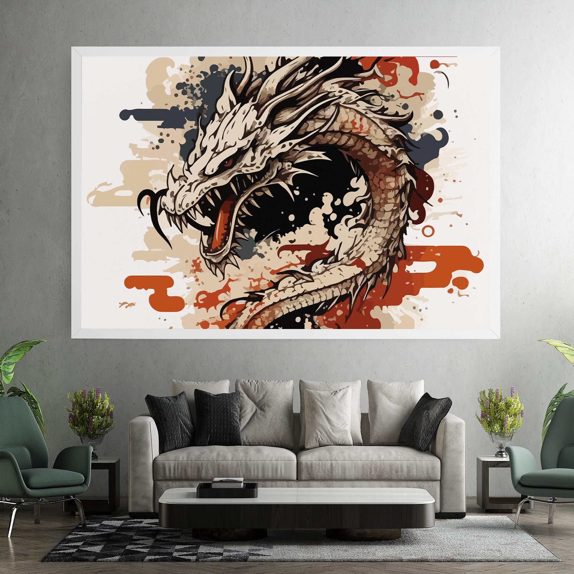 Cream Dragon Art mockup 7