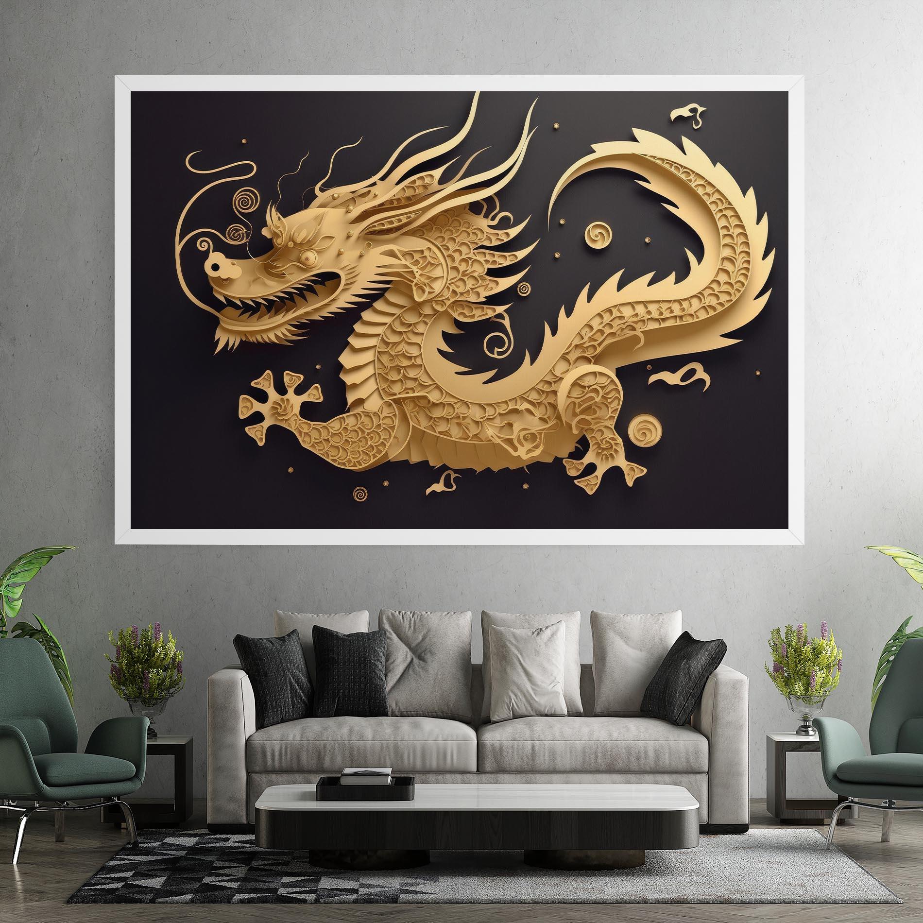 Leinwandbild Dragon Zodiac Sign mockup 7
