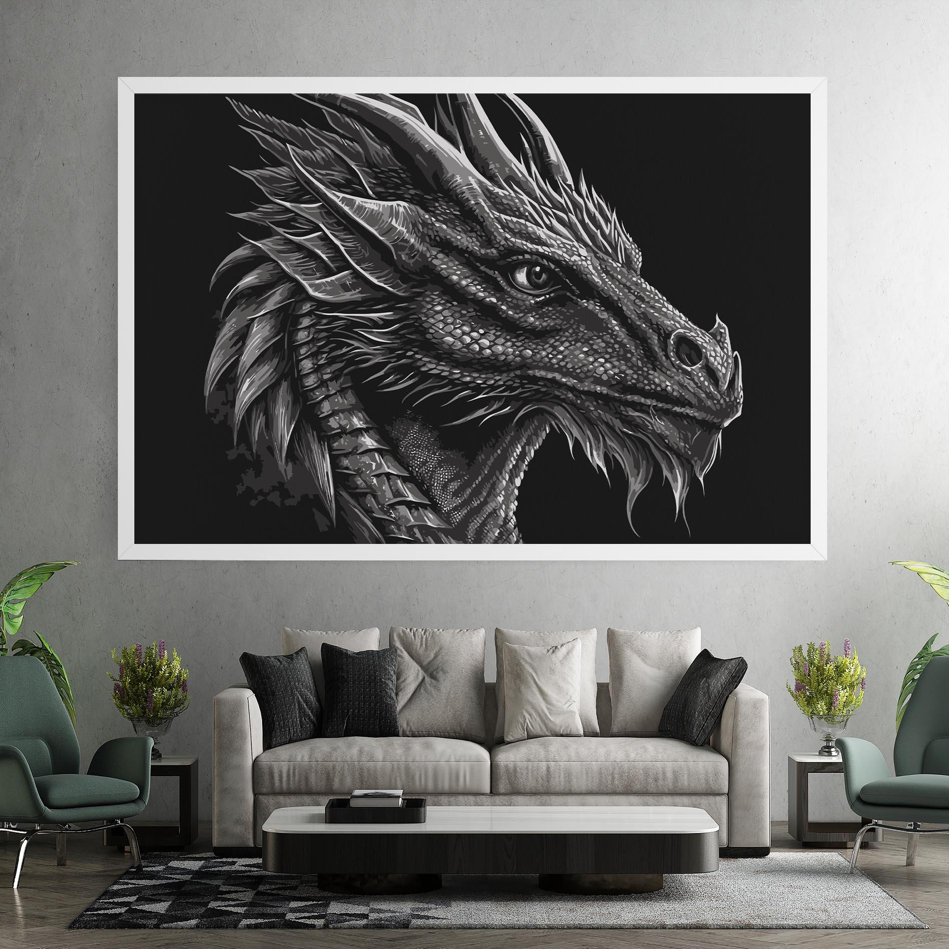 Leinwandbild Grey Dragon mockup 7