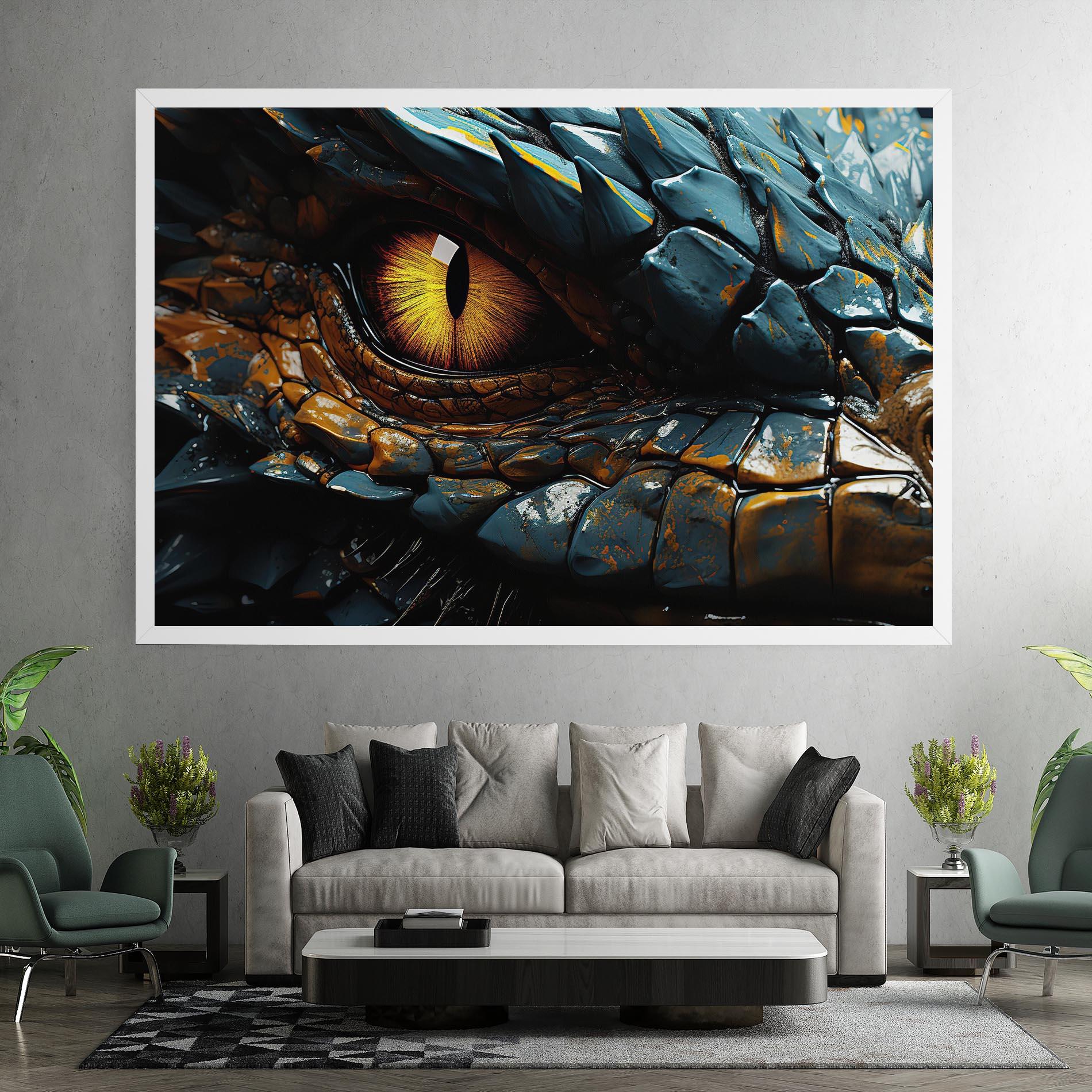 Leinwandbild Yellow Dragon Eye mockup 7