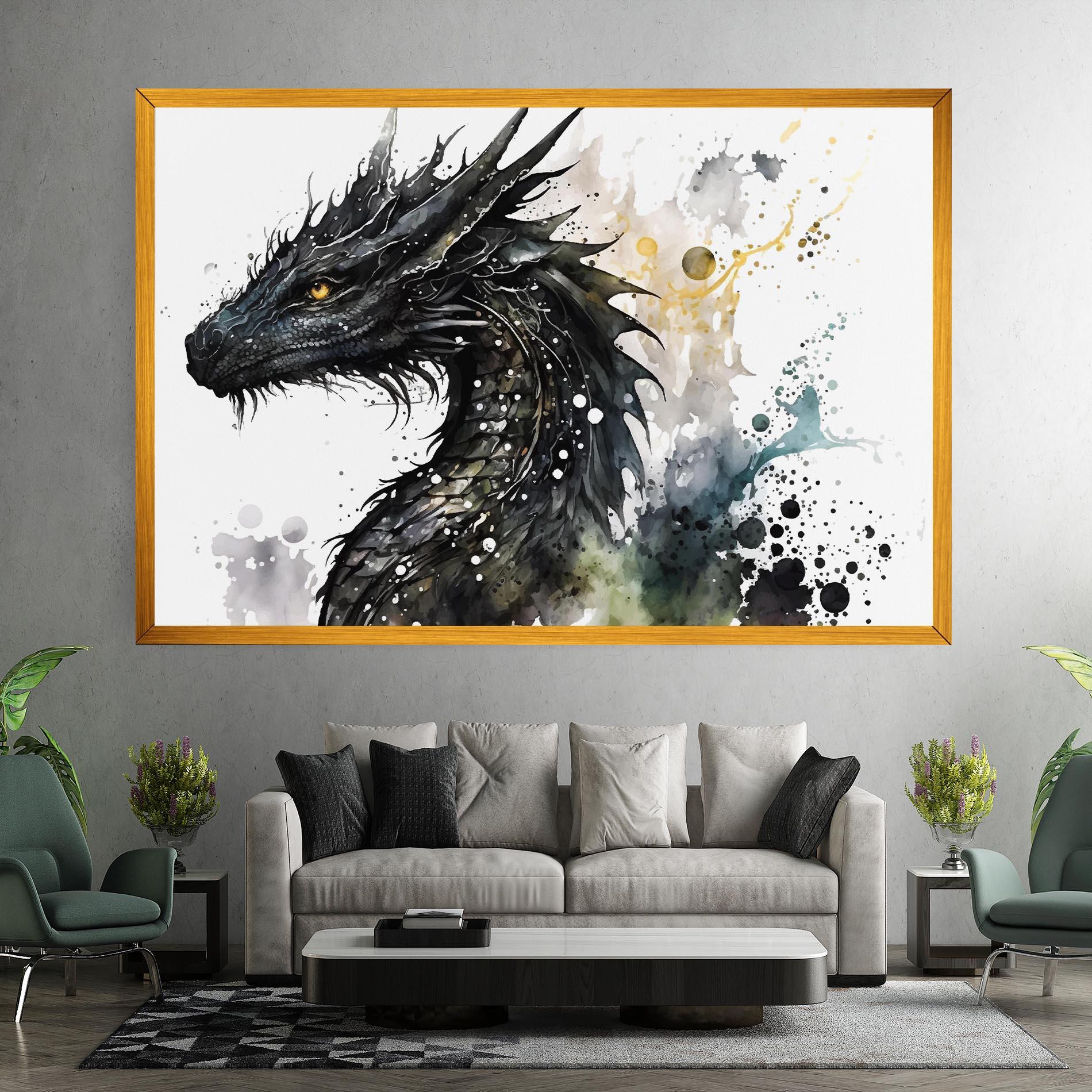 Leinwandbild Black Dragon Art mockup 7