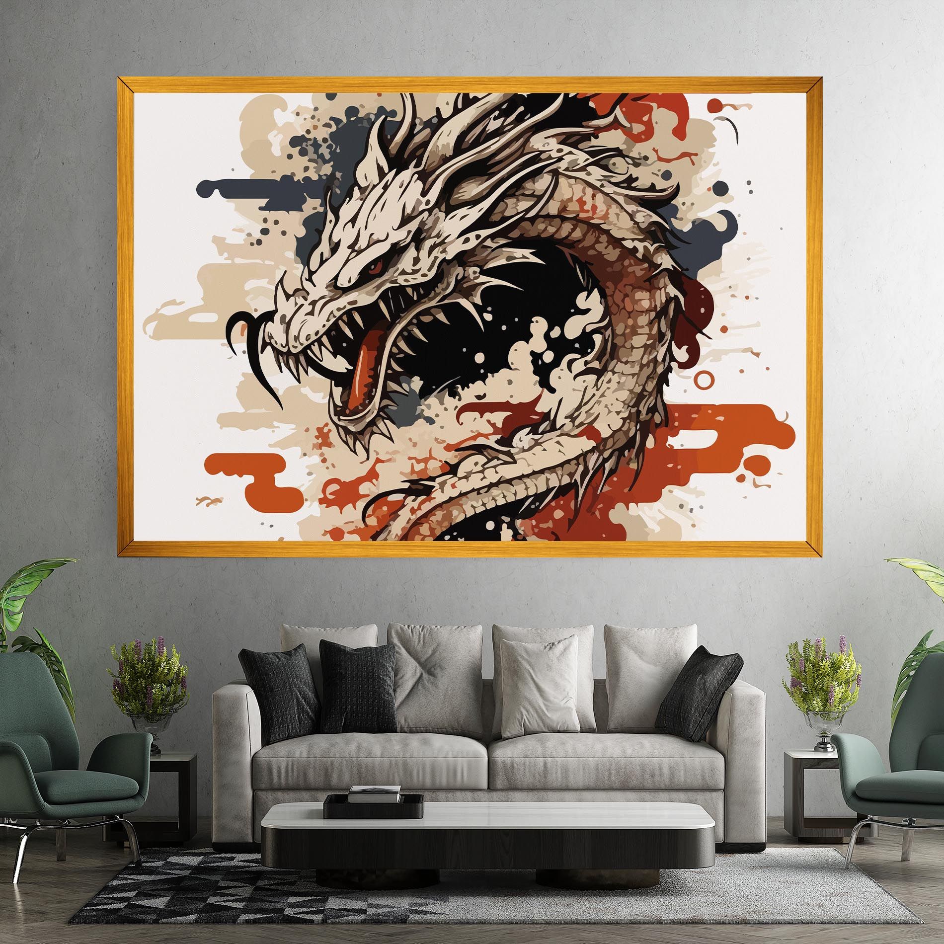 Cream Dragon Art mockup 7