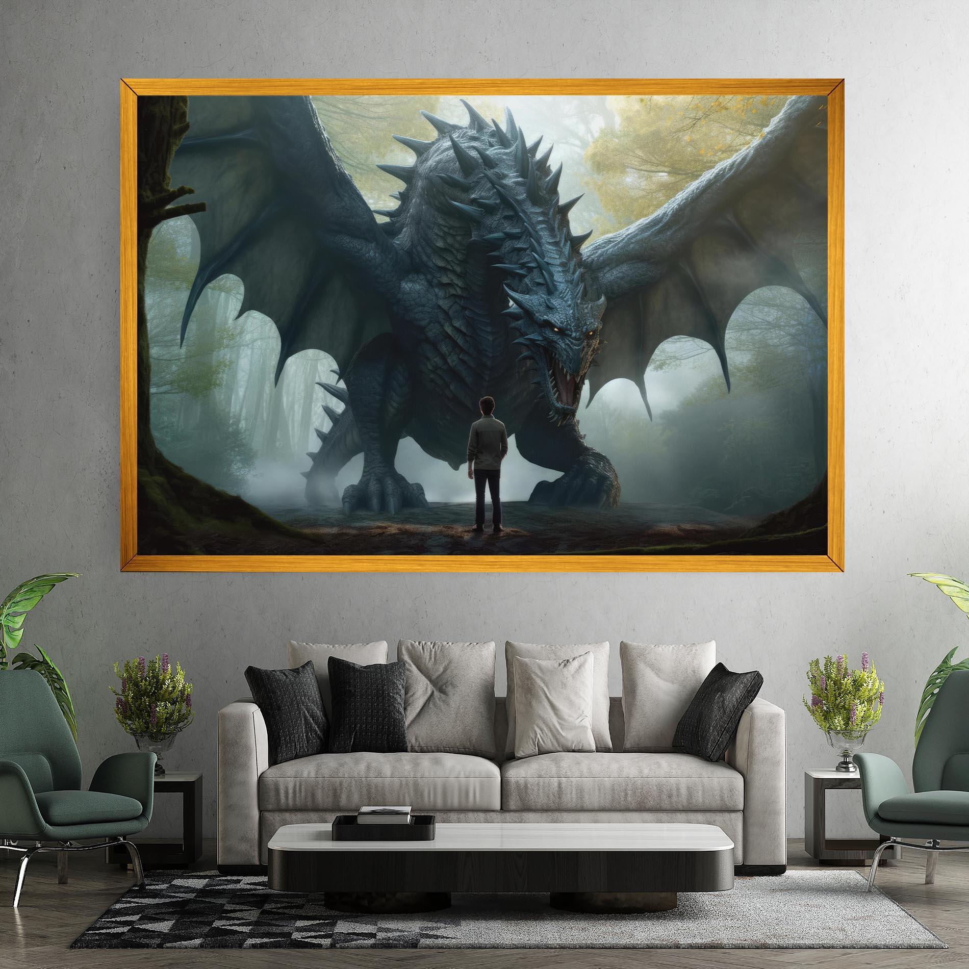 Leinwandbild Huge Dragon Fantasy mockup 7