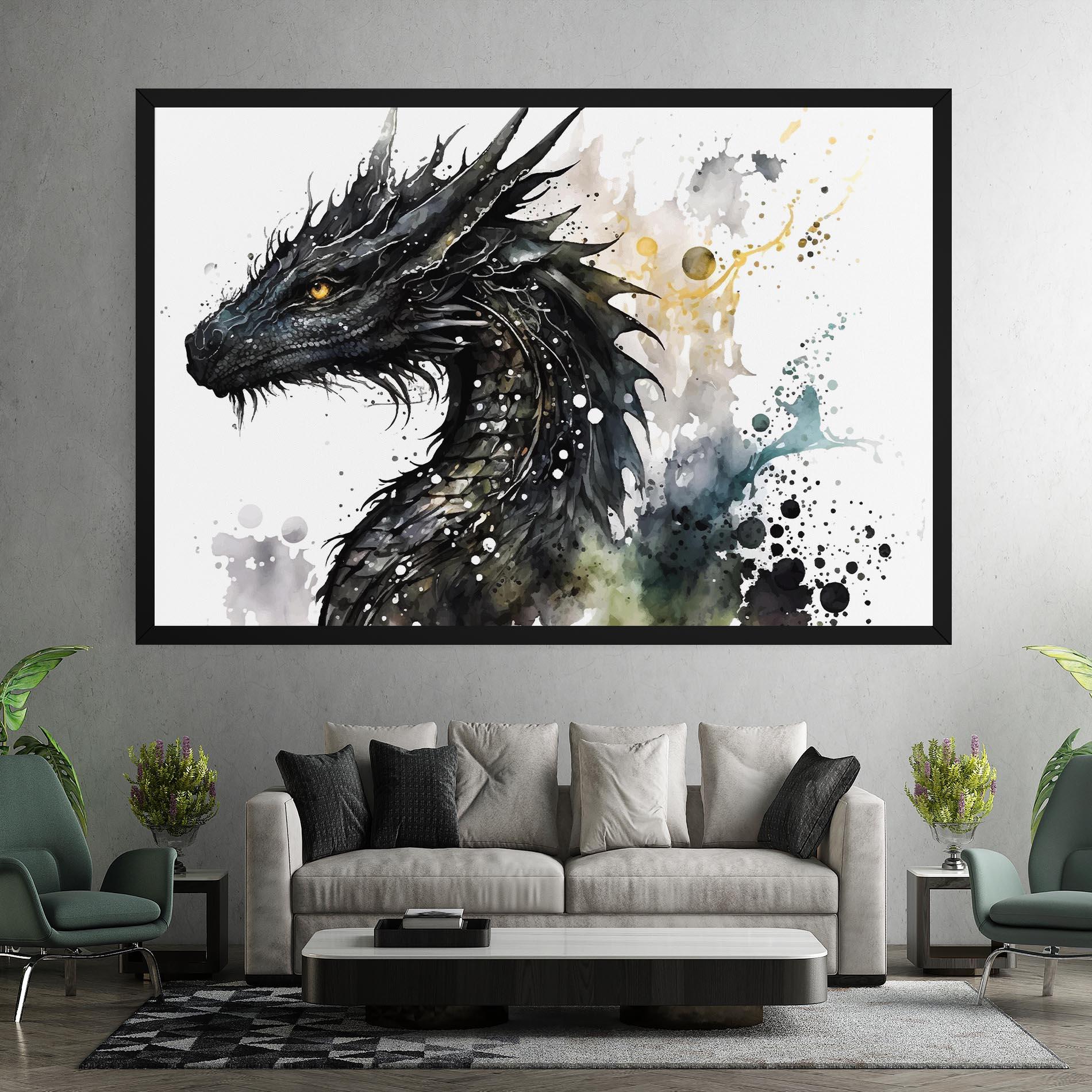 Leinwandbild Black Dragon Art mockup 7