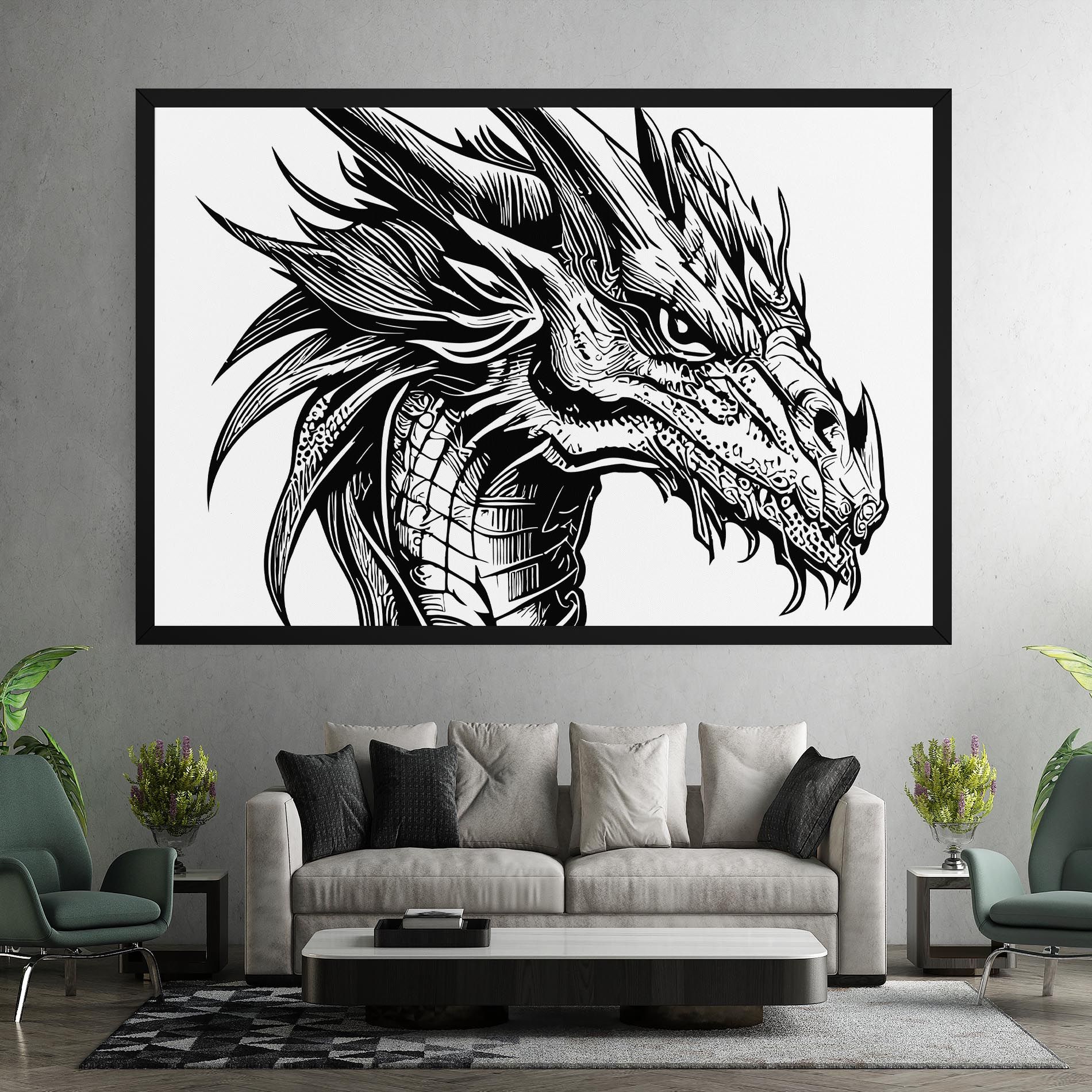 Black Line Dragon mockup 7