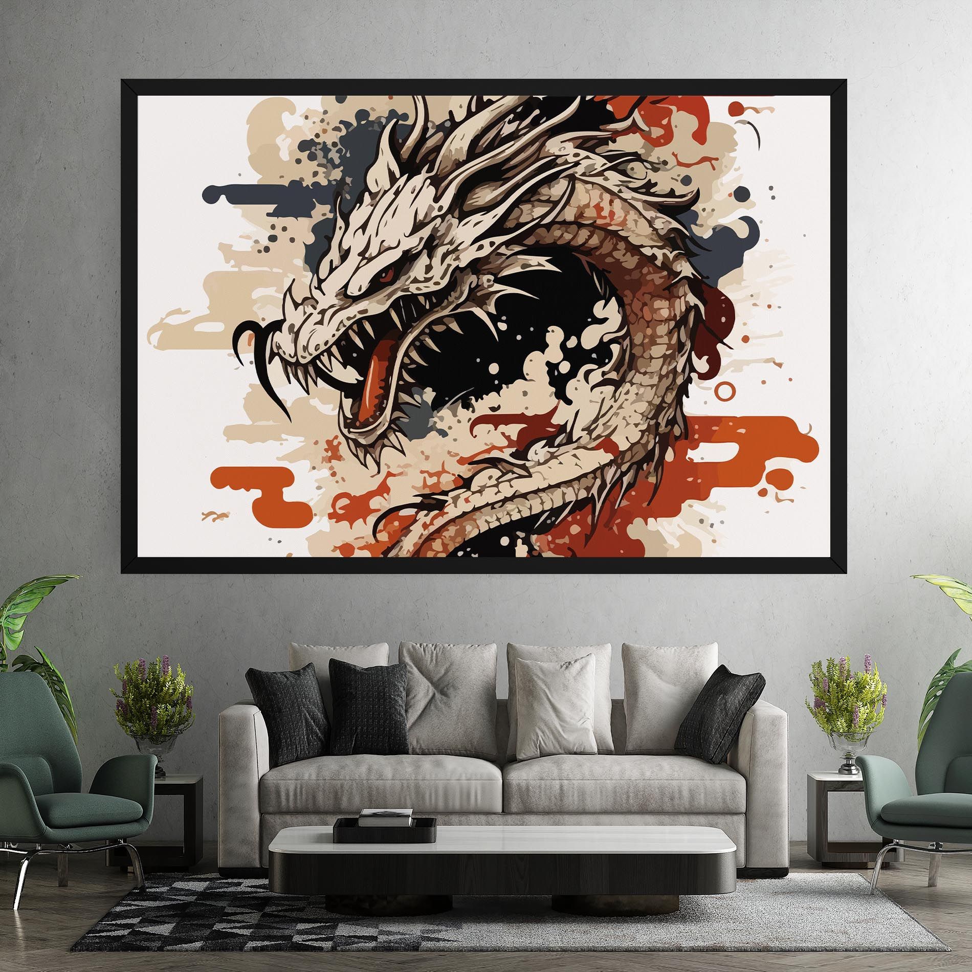 Cream Dragon Art mockup 7