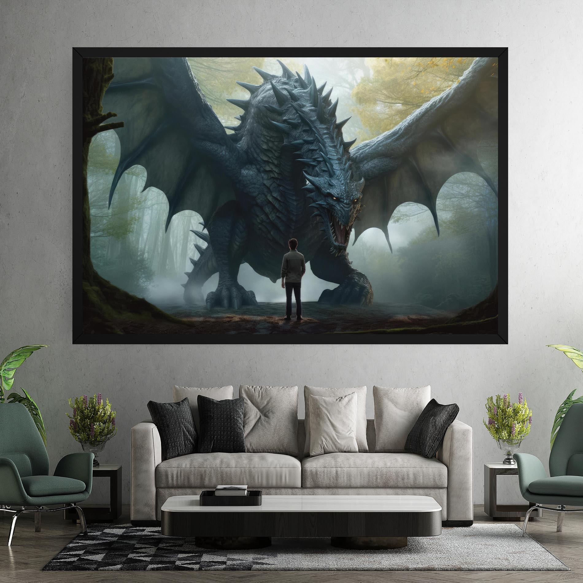 Leinwandbild Huge Dragon Fantasy mockup 7