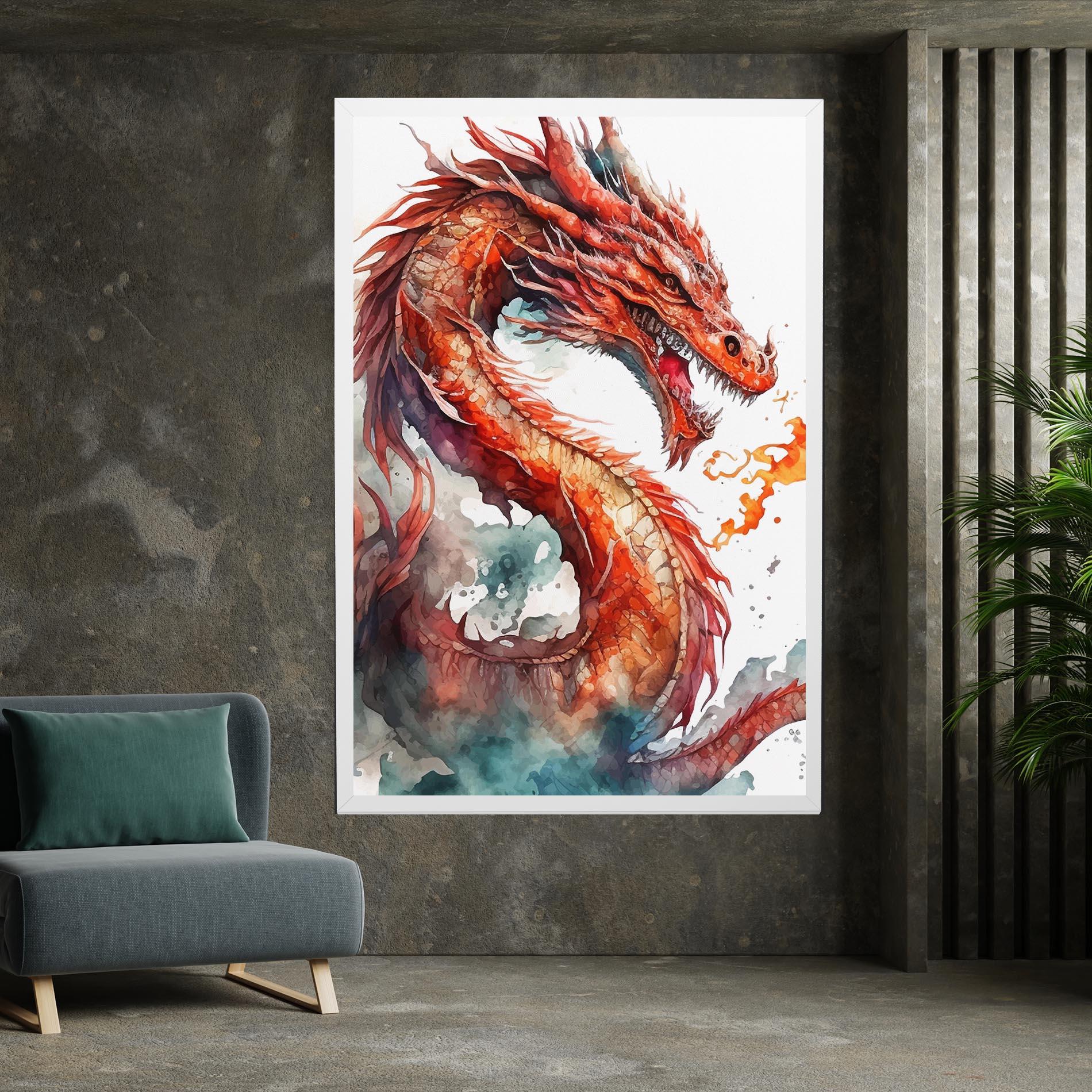 Leinwandbild Fire Dragon mockup 7