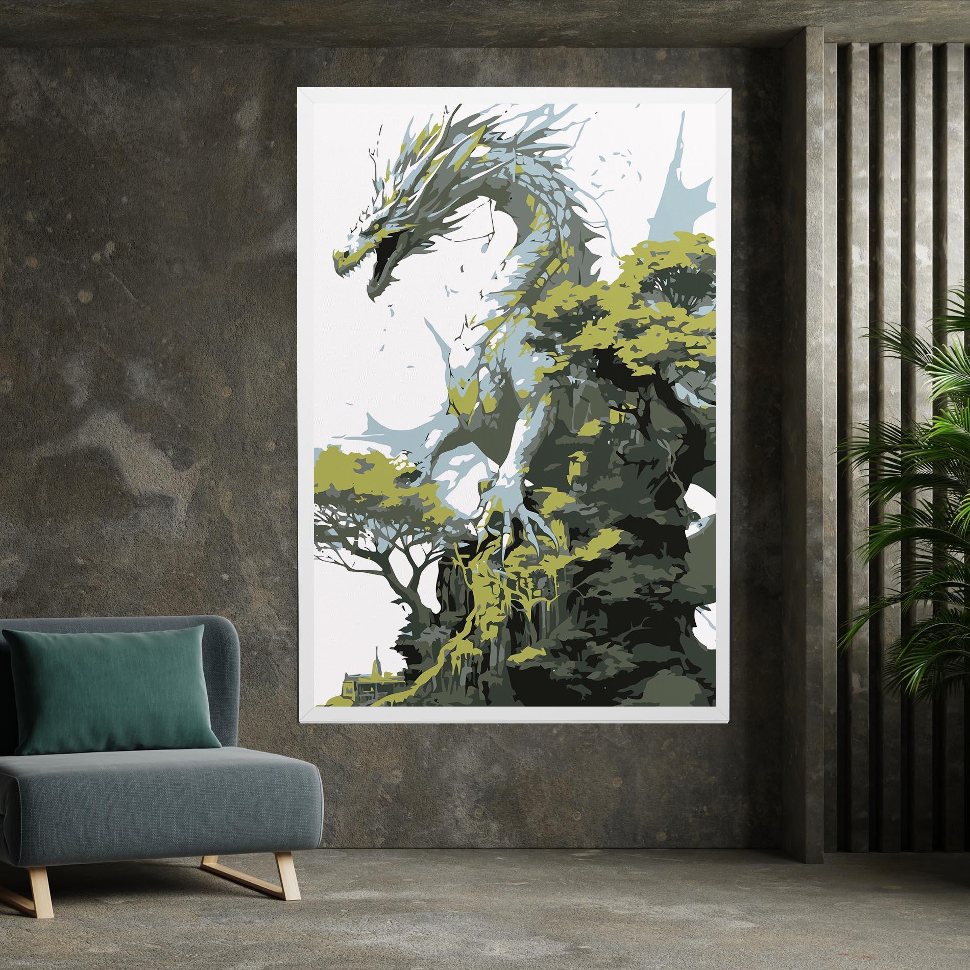 Leinwandbild Grey Nature Dragon mockup 7