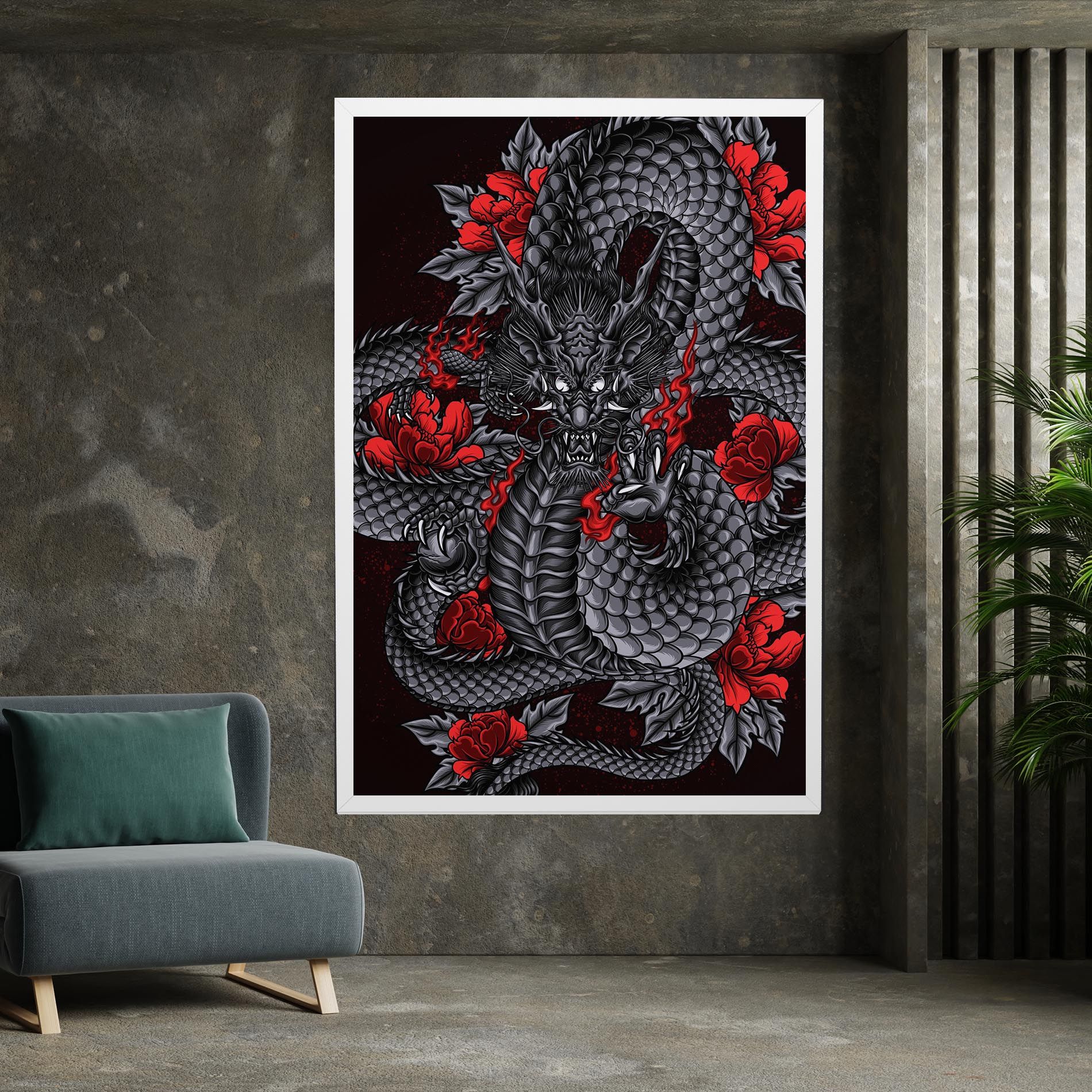 Red Flower Dragon mockup 7