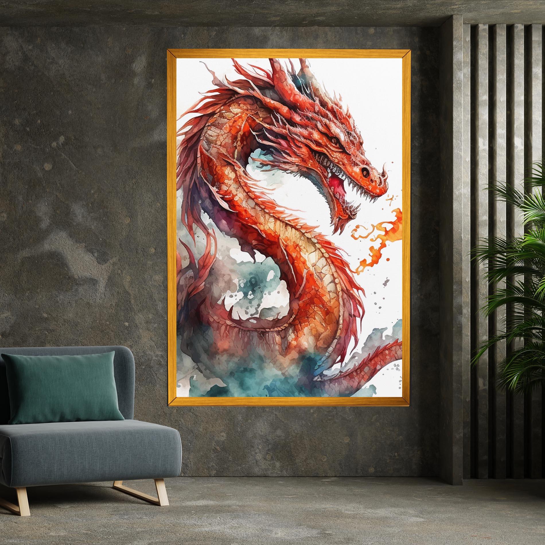 Leinwandbild Fire Dragon mockup 7