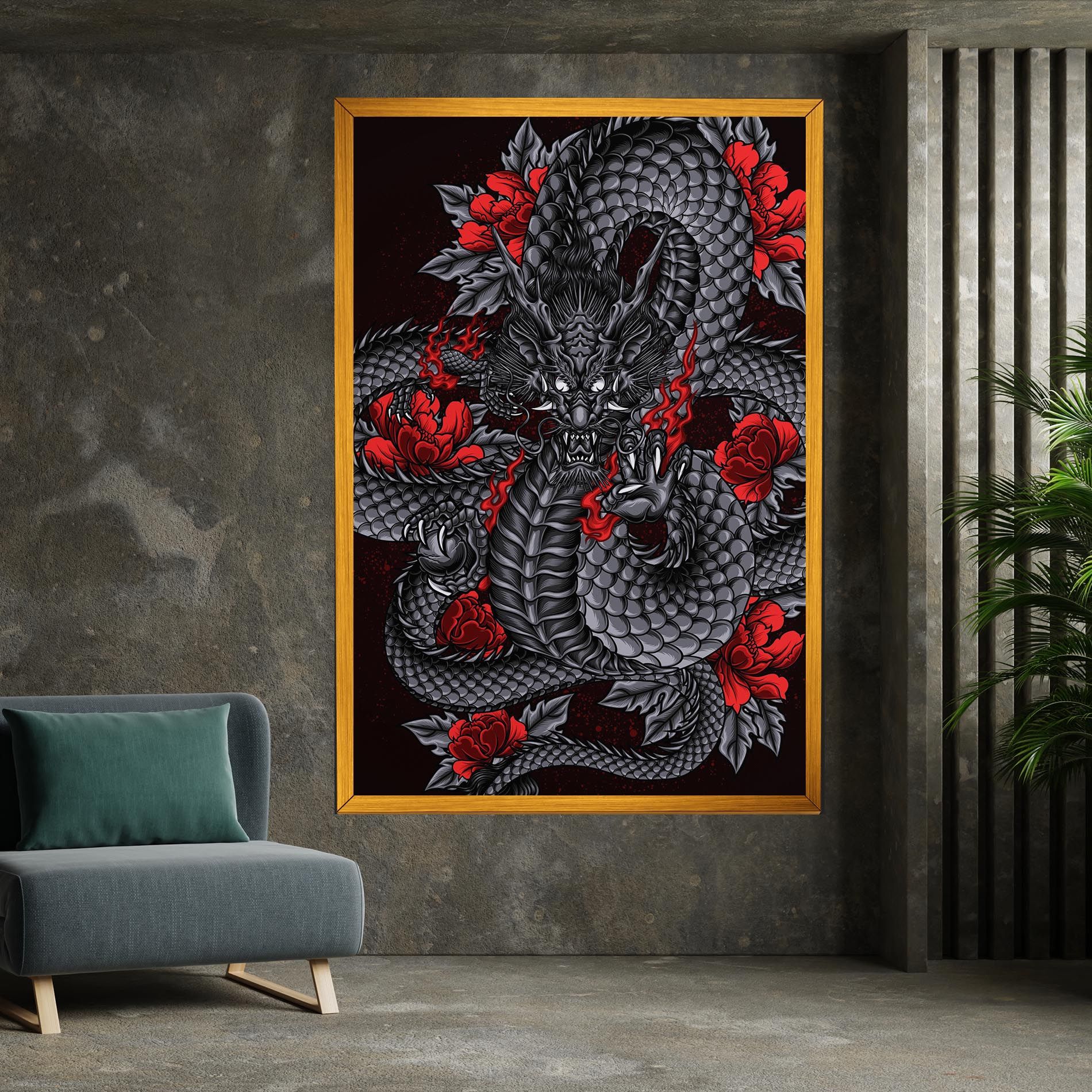 Red Flower Dragon mockup 7