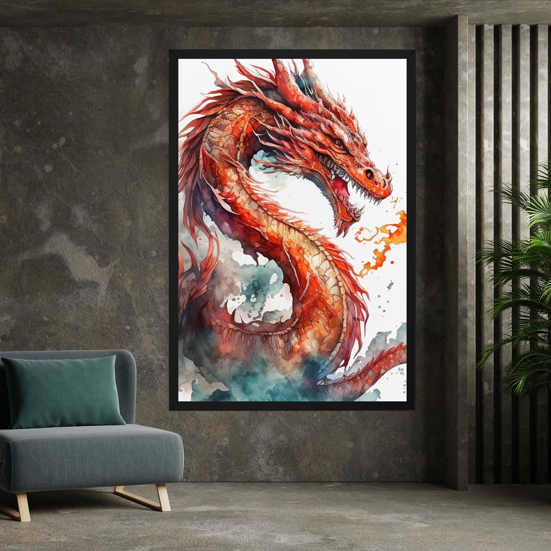 Leinwandbild Fire Dragon mockup 7