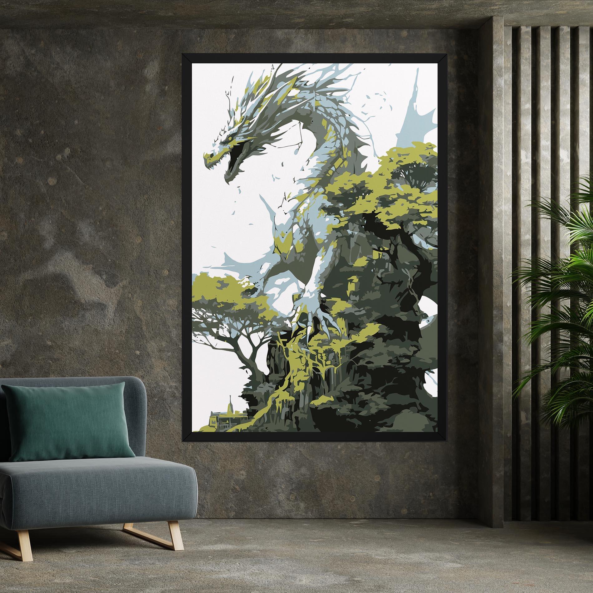 Leinwandbild Grey Nature Dragon mockup 7