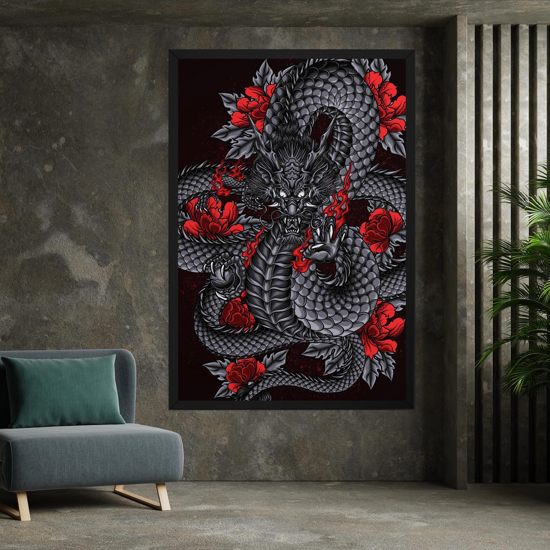 Red Flower Dragon mockup 7