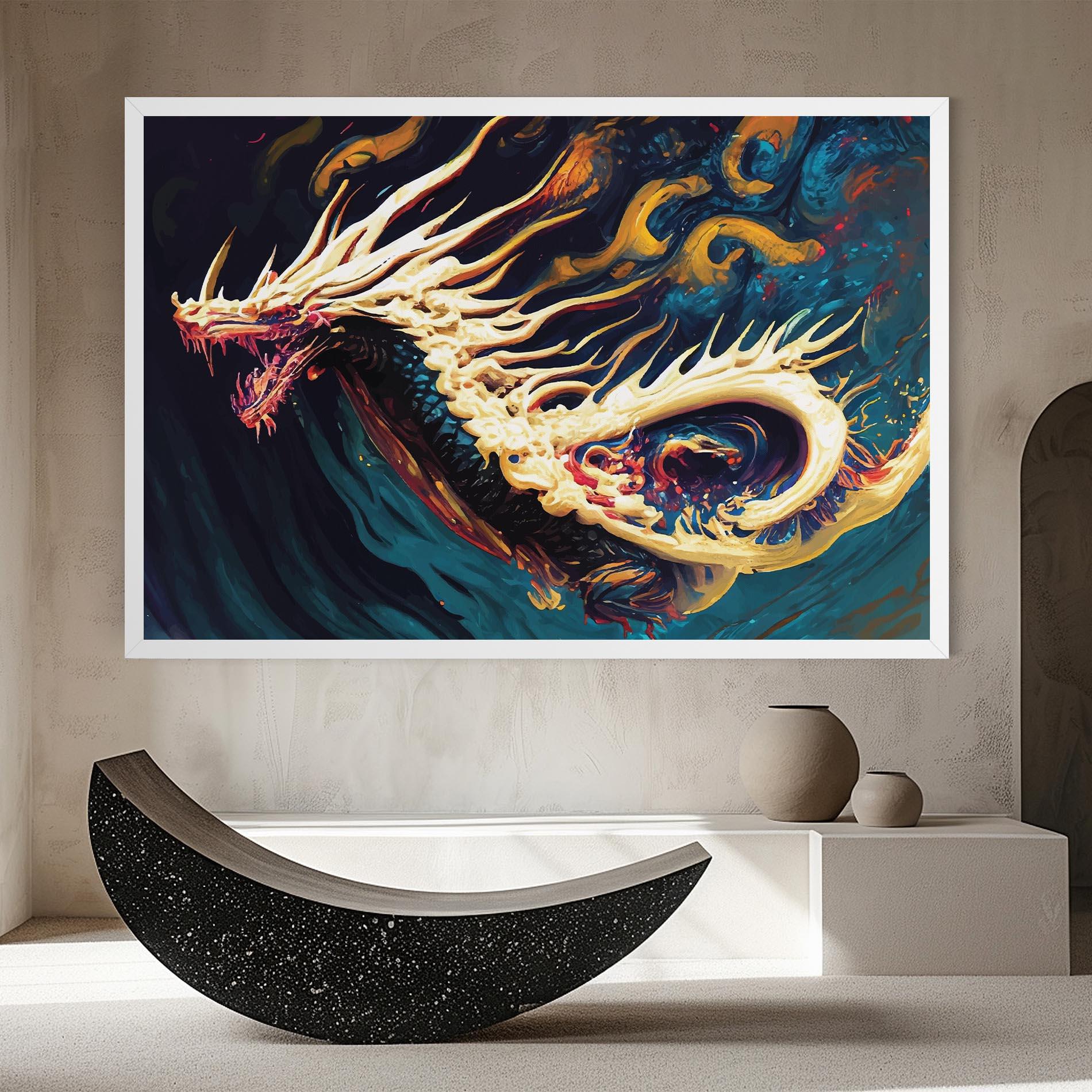 Leinwandbild Flying Acrylic Dragon mockup 8