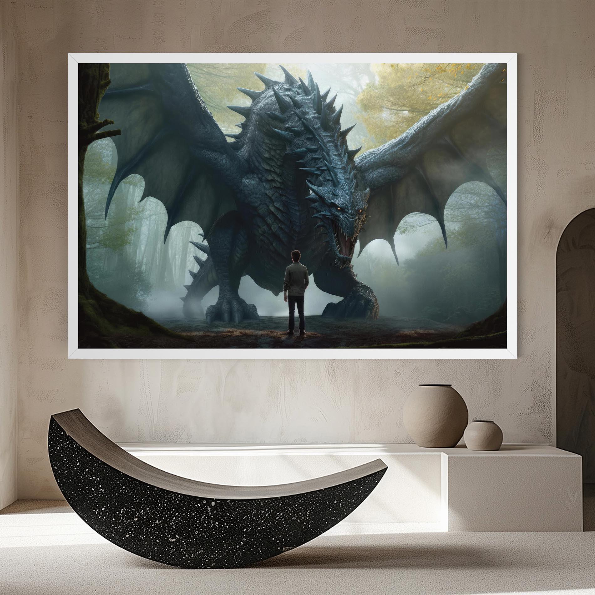 Leinwandbild Huge Dragon Fantasy mockup 8