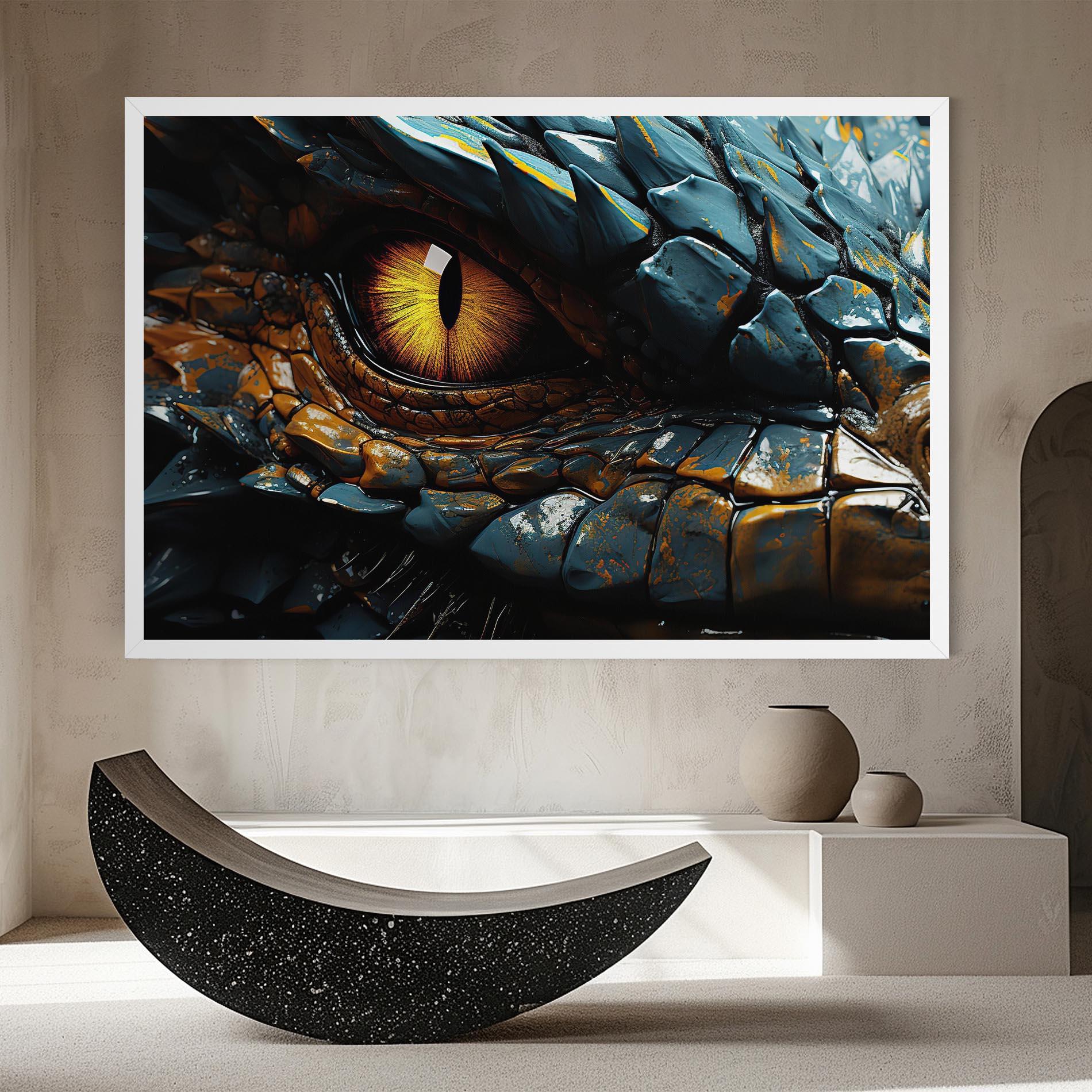 Leinwandbild Yellow Dragon Eye mockup 8