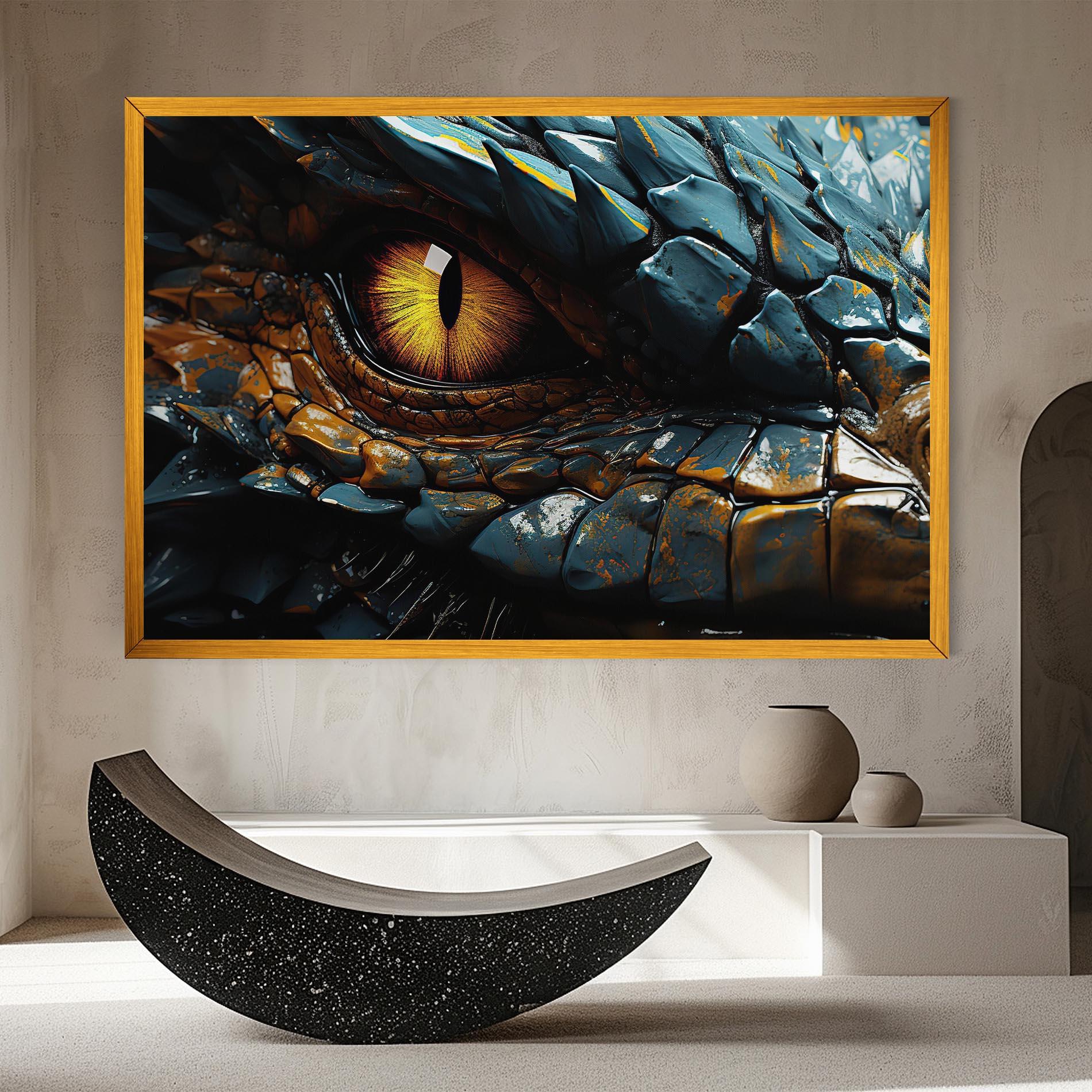 Leinwandbild Yellow Dragon Eye mockup 8