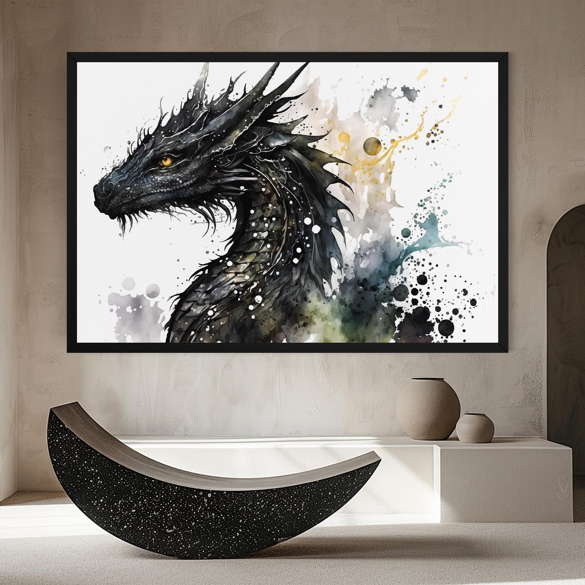 Leinwandbild Black Dragon Art mockup 8