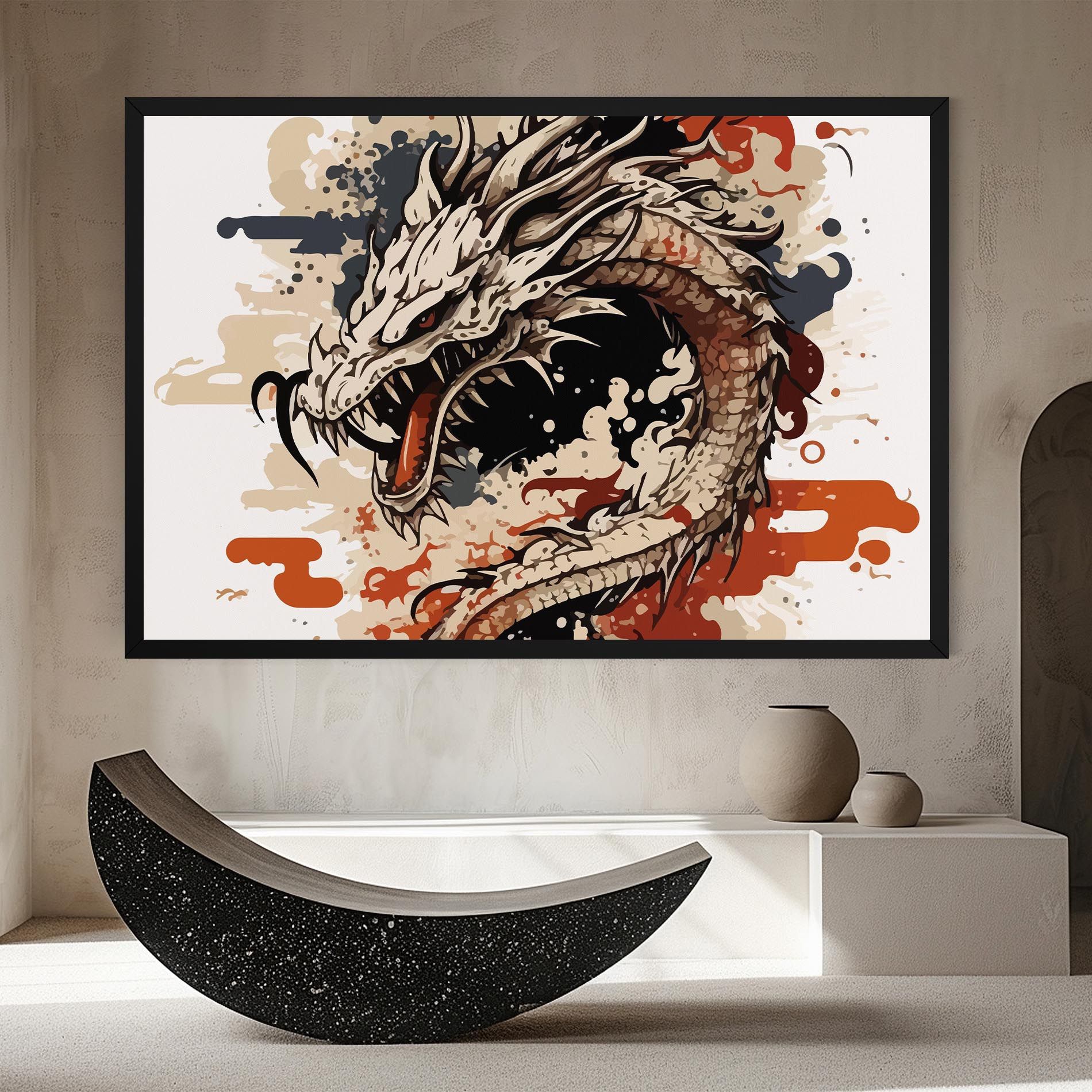 Cream Dragon Art mockup 8