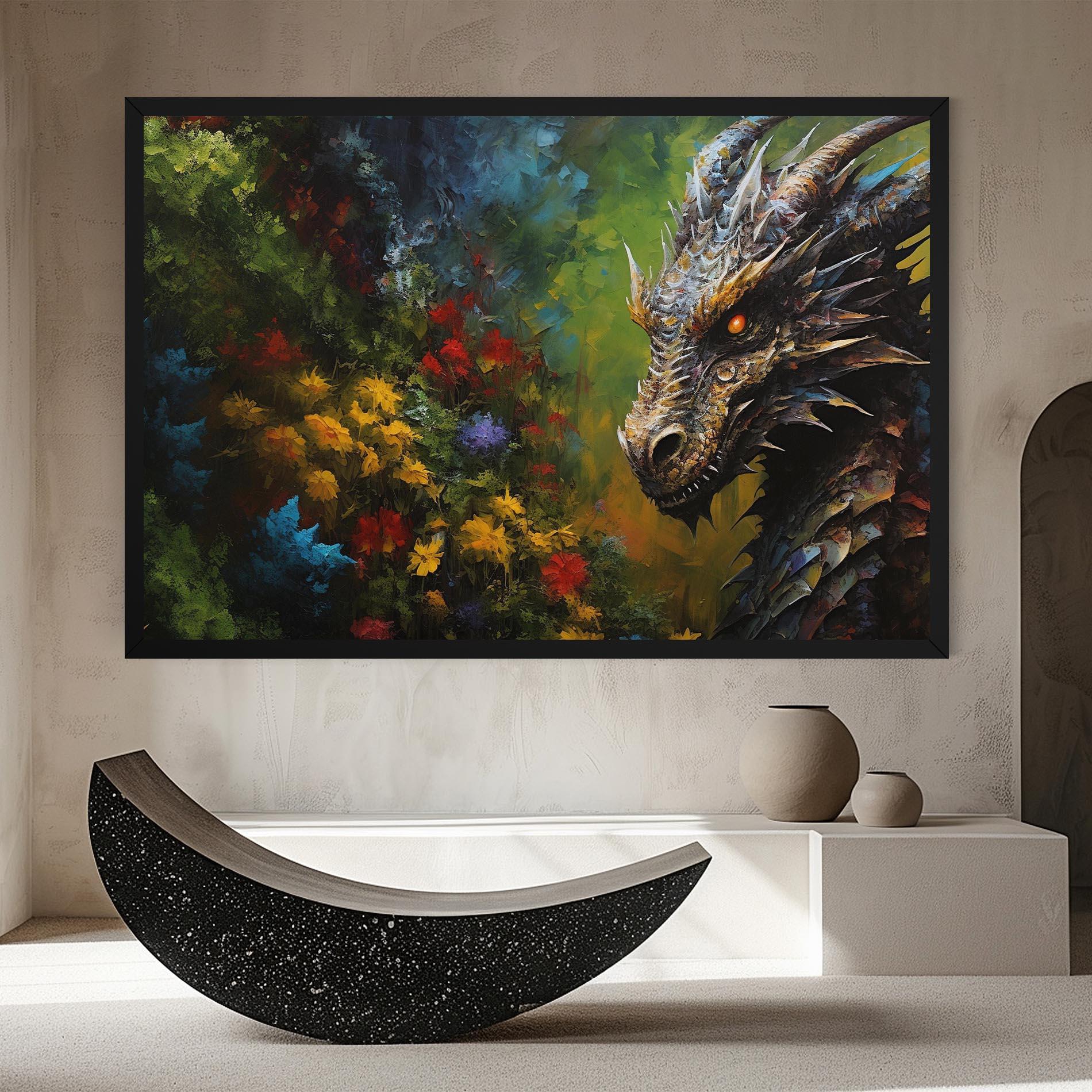 Leinwandbild Dragon In Nature mockup 8