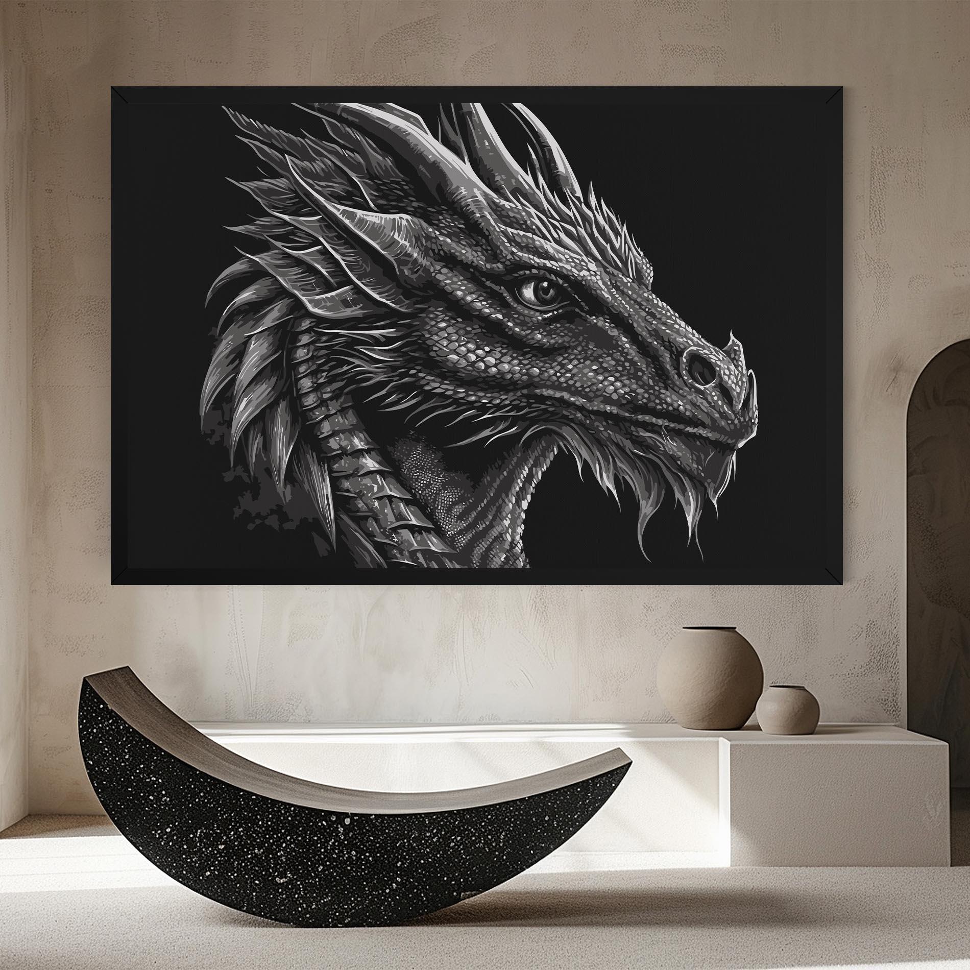 Leinwandbild Grey Dragon mockup 8