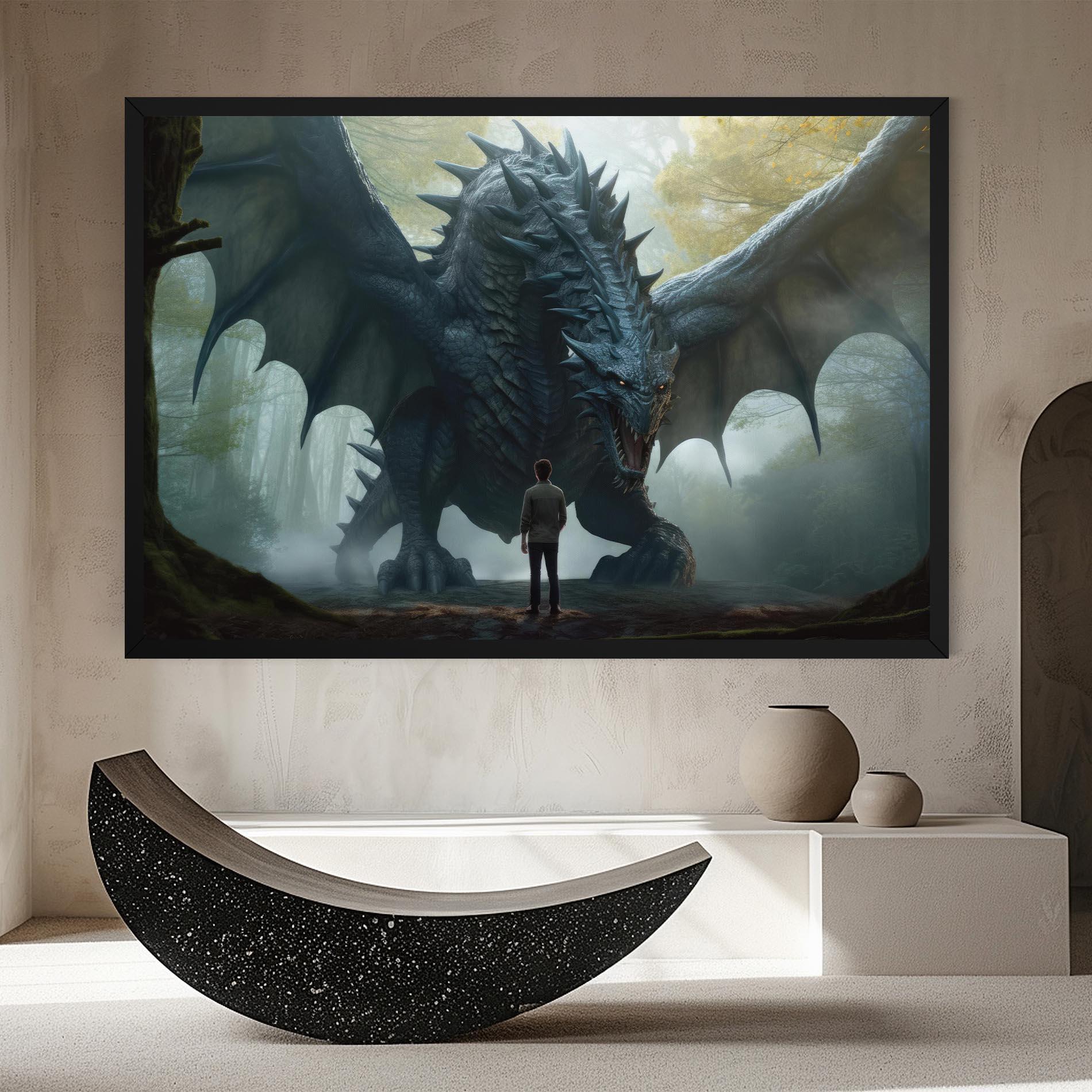 Leinwandbild Huge Dragon Fantasy mockup 8