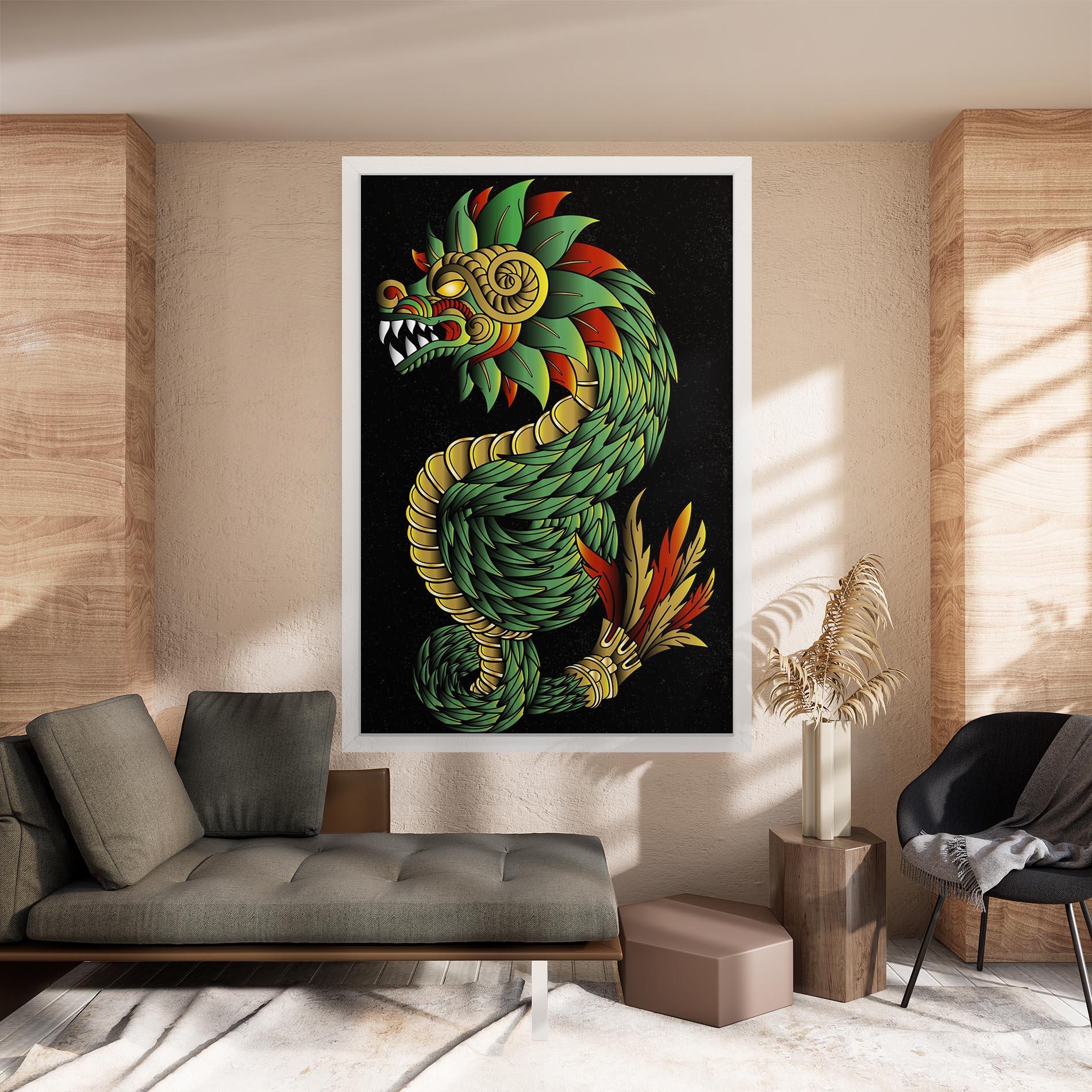 Leinwandbild Green Yellow Dragon mockup 8