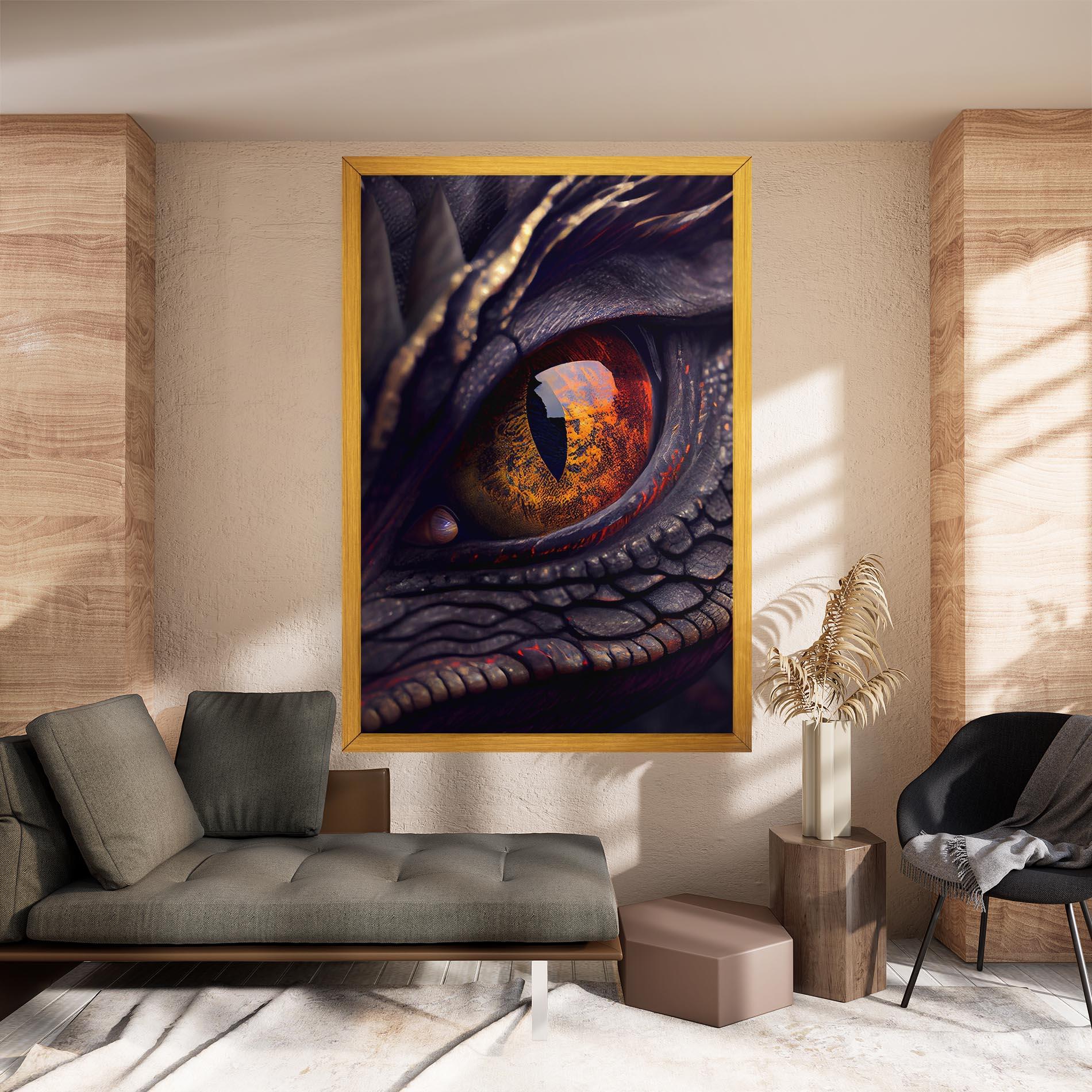 Leinwandbild Close Up Red Eye Dragon mockup 8