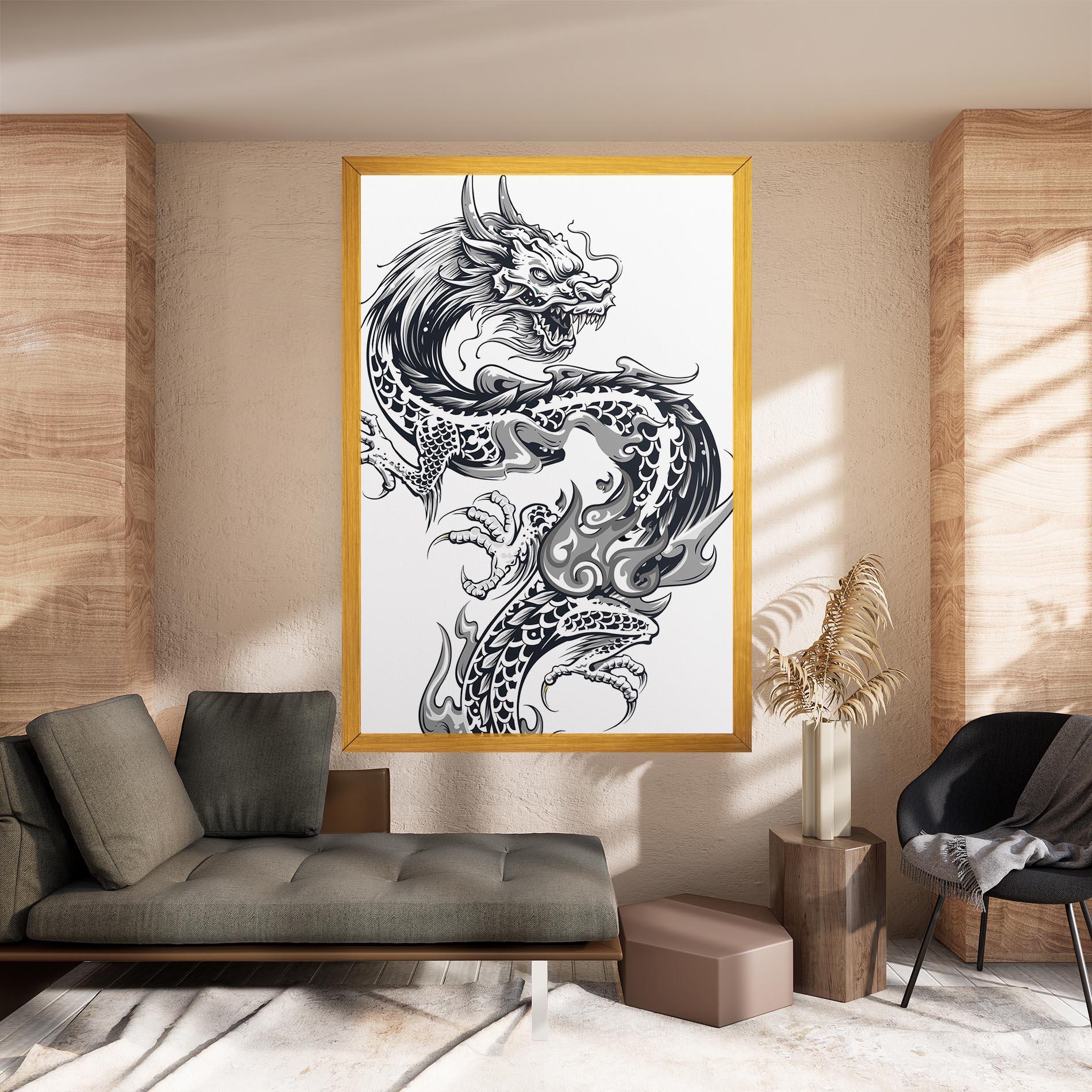 Leinwandbild Dragon Line mockup 8