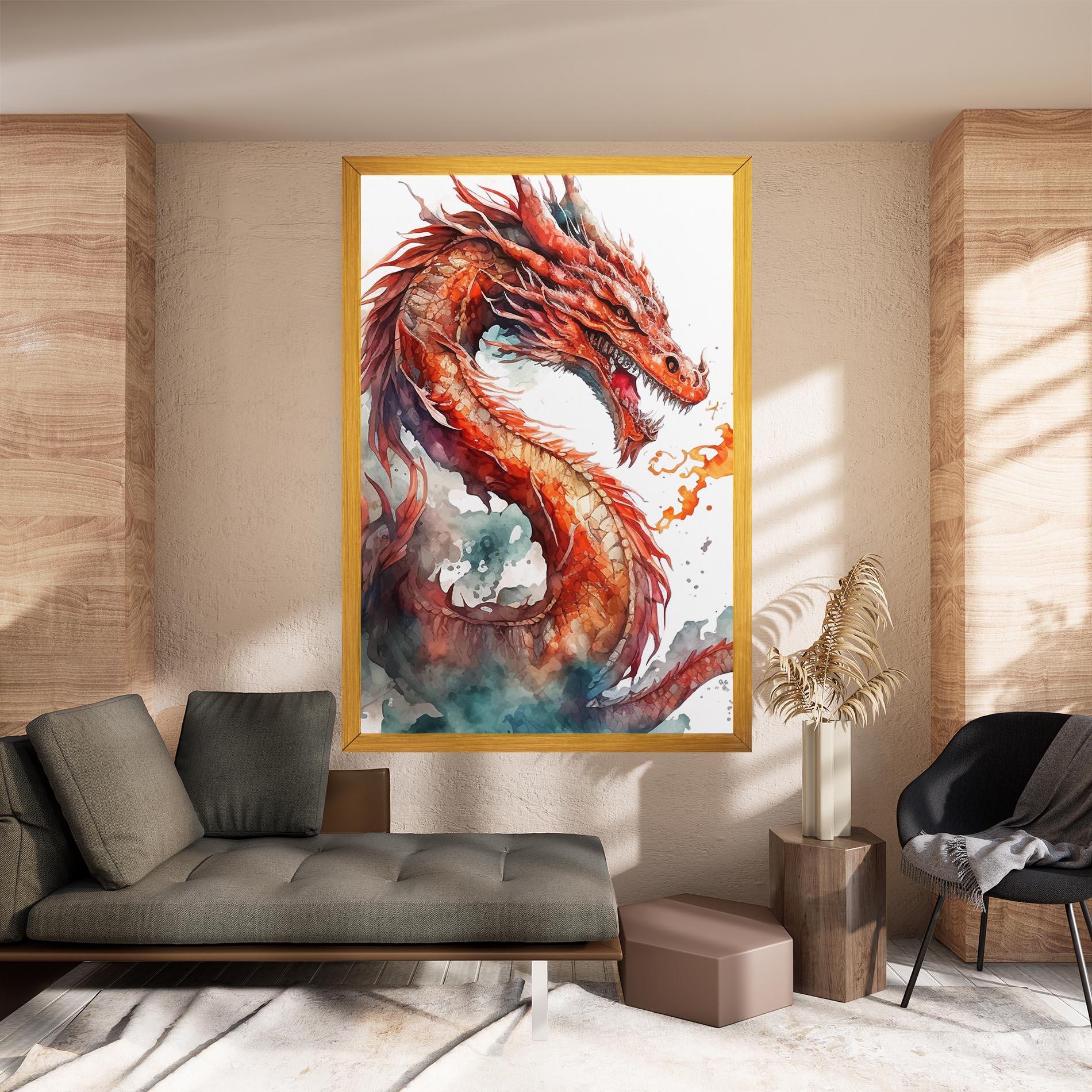 Leinwandbild Fire Dragon mockup 8