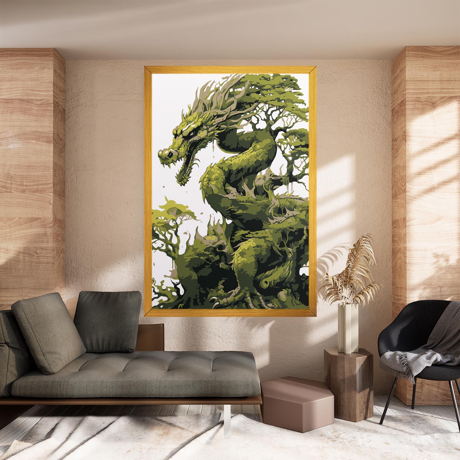 Leinwandbild Green Nature Dragon mockup 8