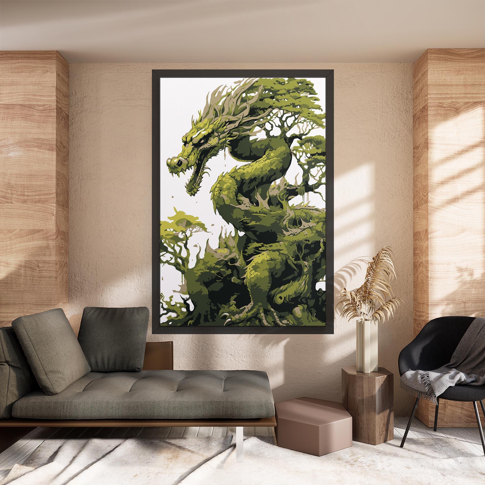 Leinwandbild Green Nature Dragon mockup 8