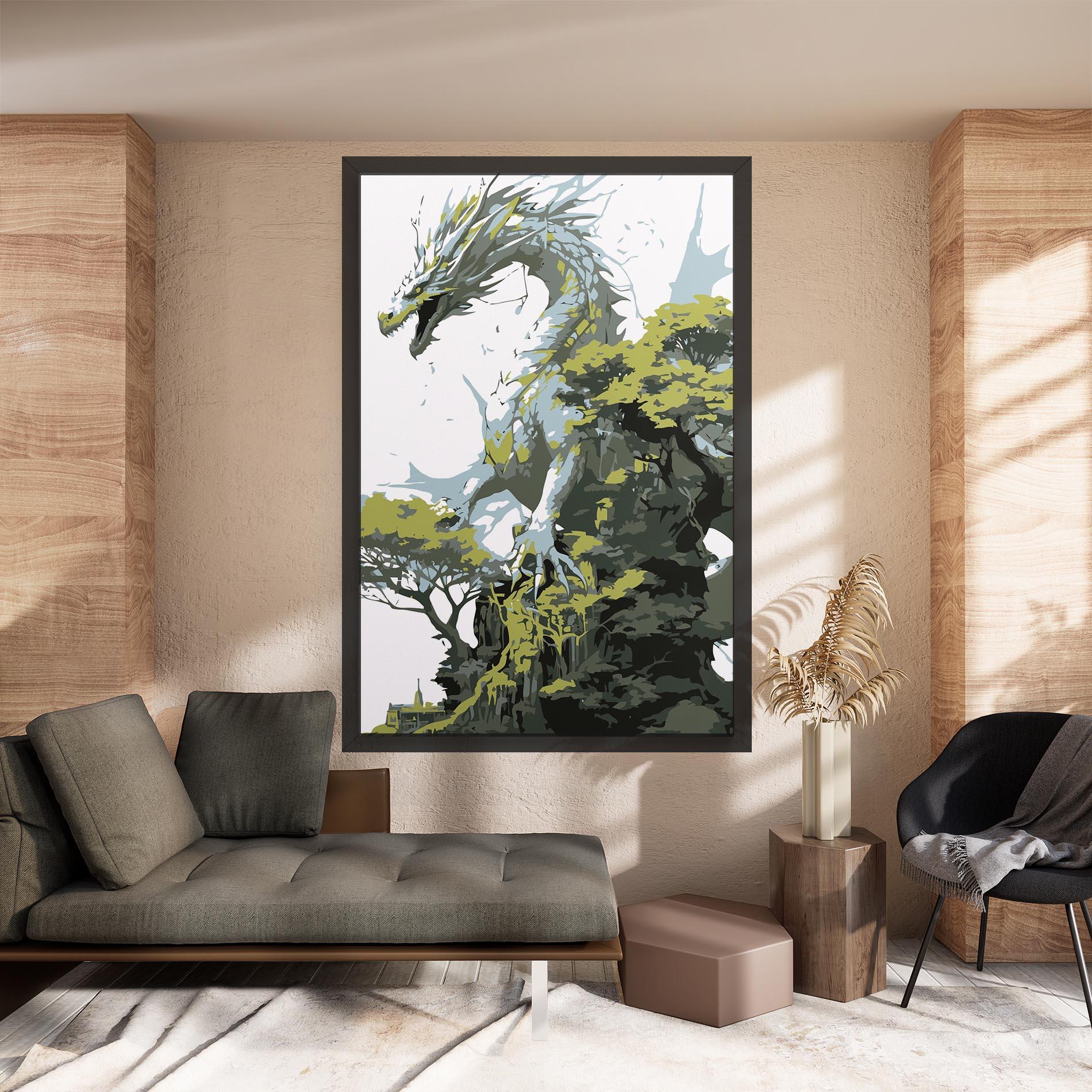 Leinwandbild Grey Nature Dragon mockup 8