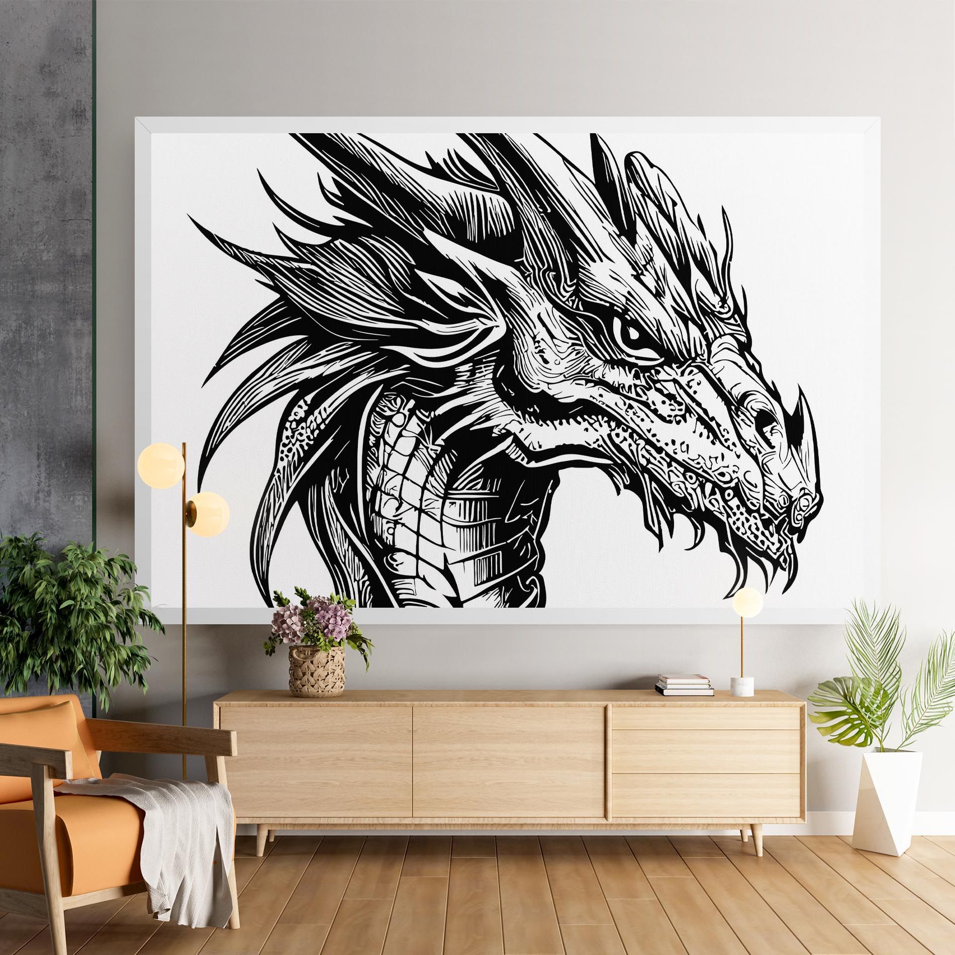 Black Line Dragon mockup 9