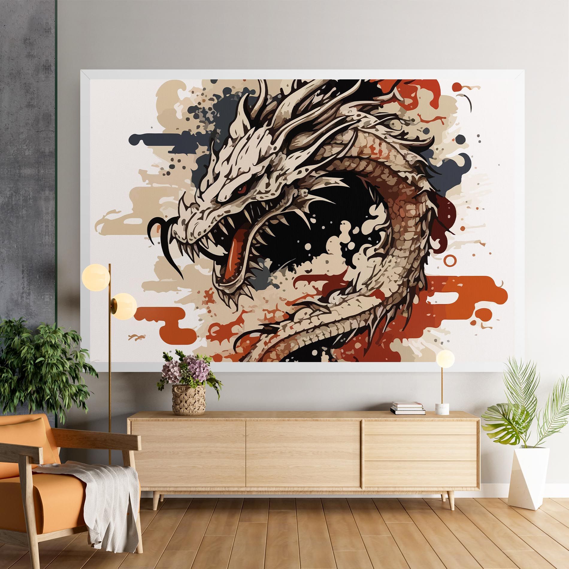Cream Dragon Art mockup 9