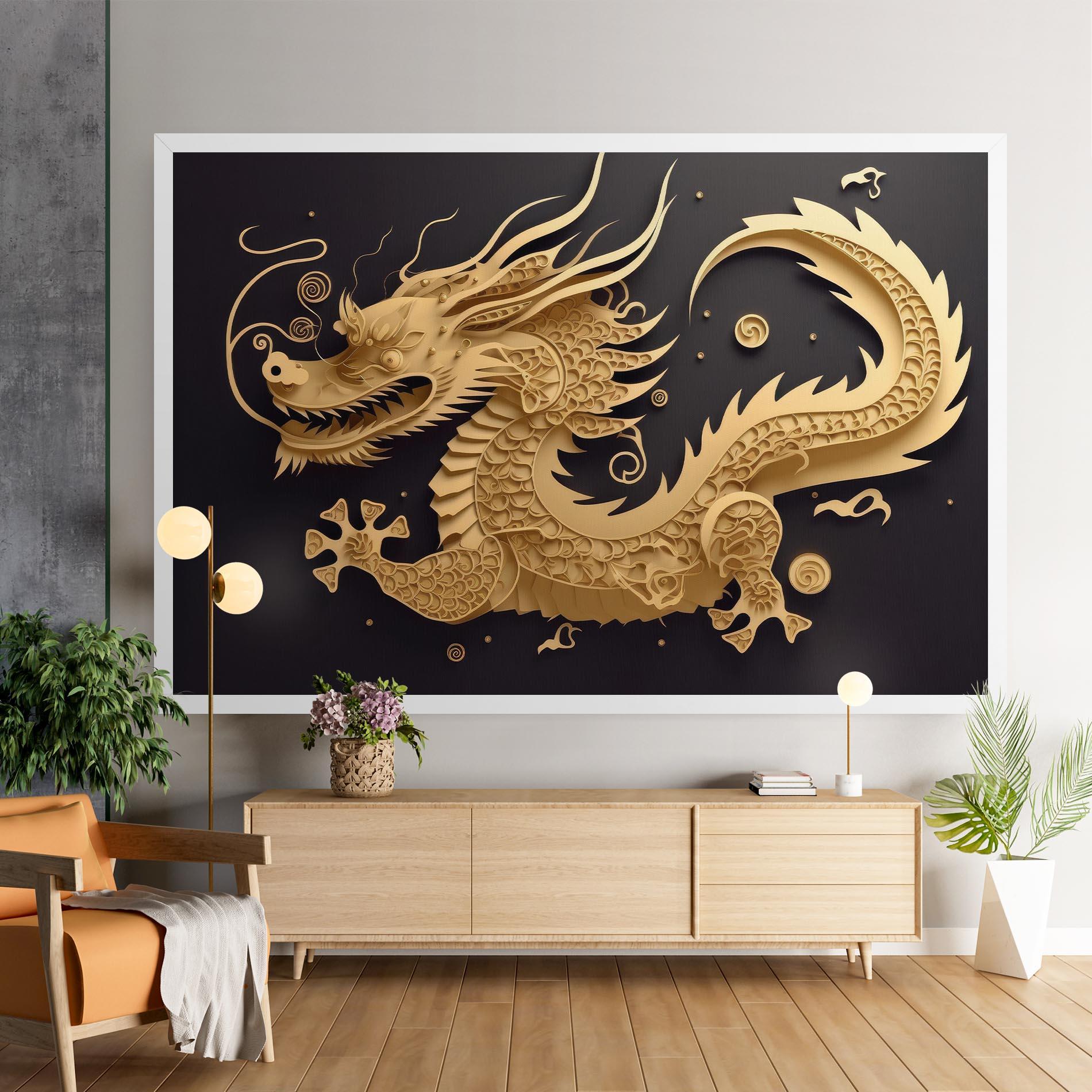 Leinwandbild Dragon Zodiac Sign mockup 9
