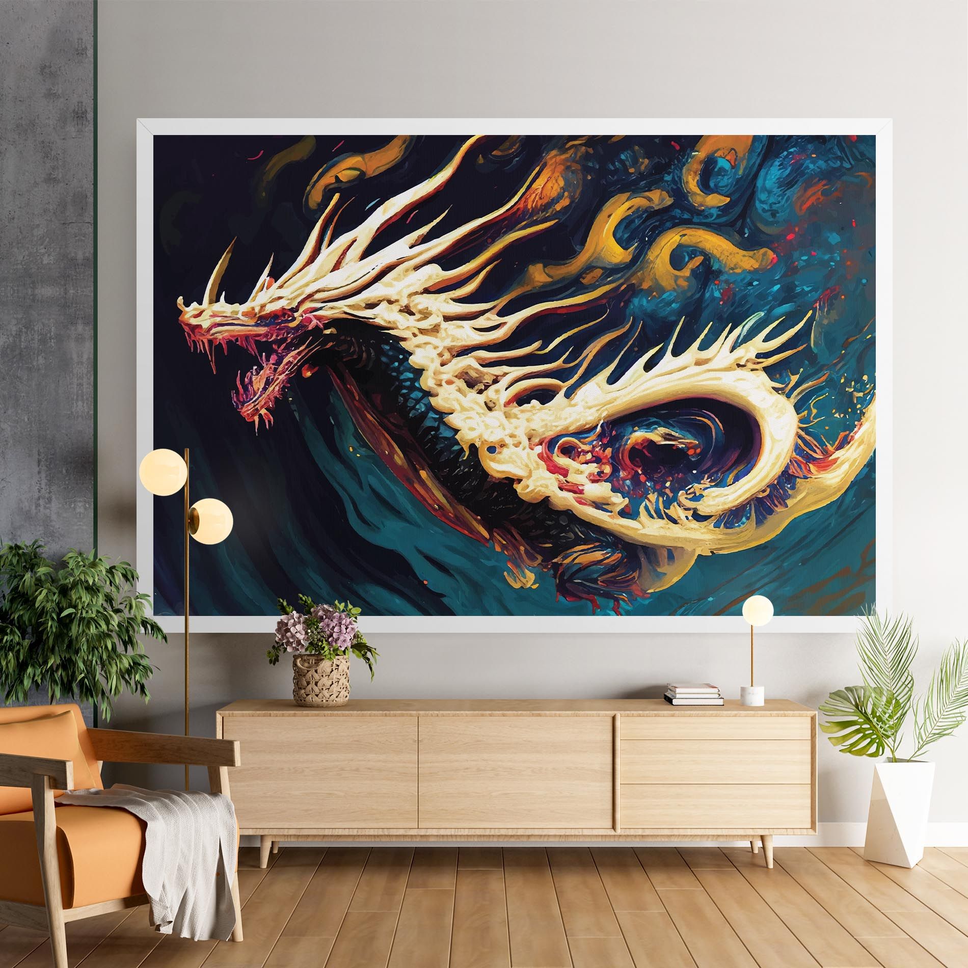 Flying Acrylic Dragon mockup 9