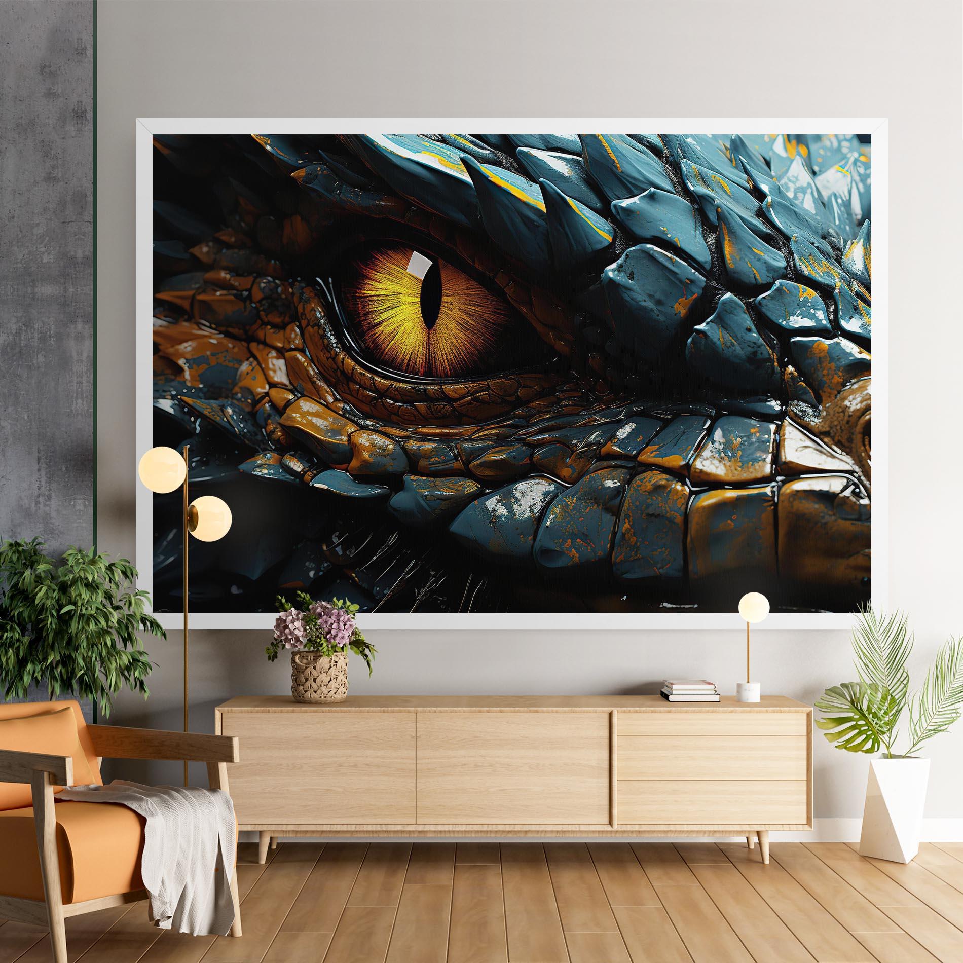 Leinwandbild Yellow Dragon Eye mockup 9