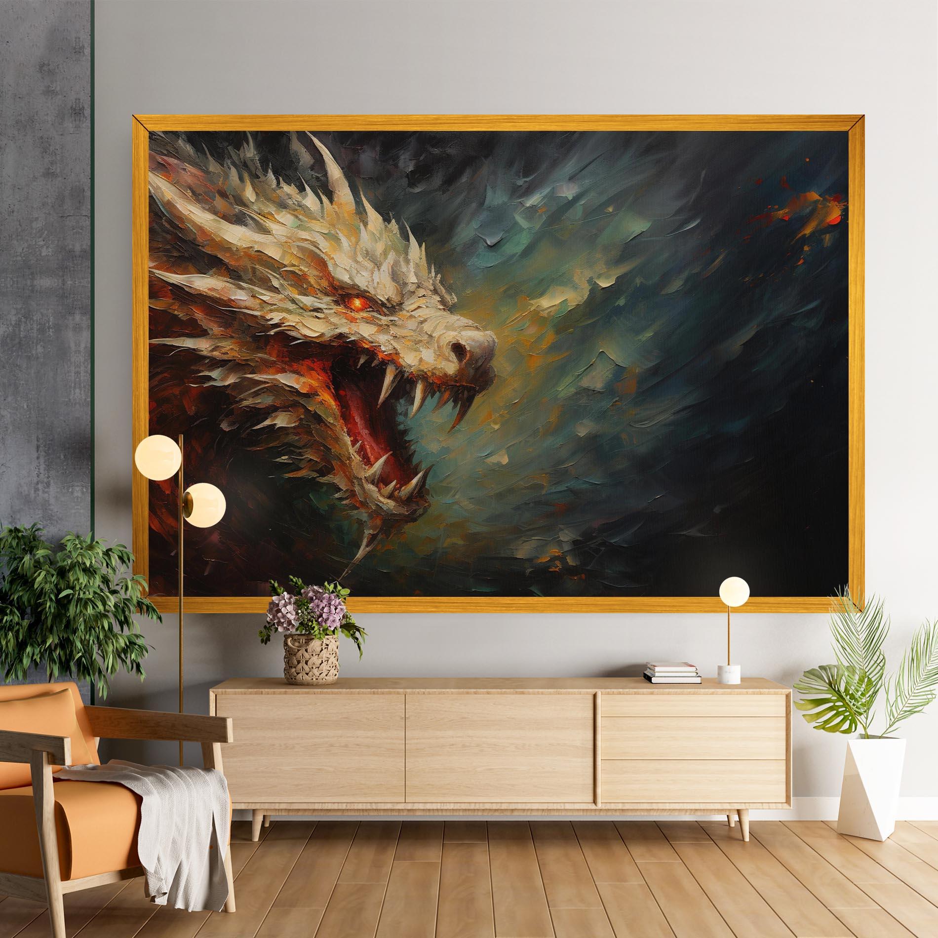 Leinwandbild Angry Dragon Painting mockup 9
