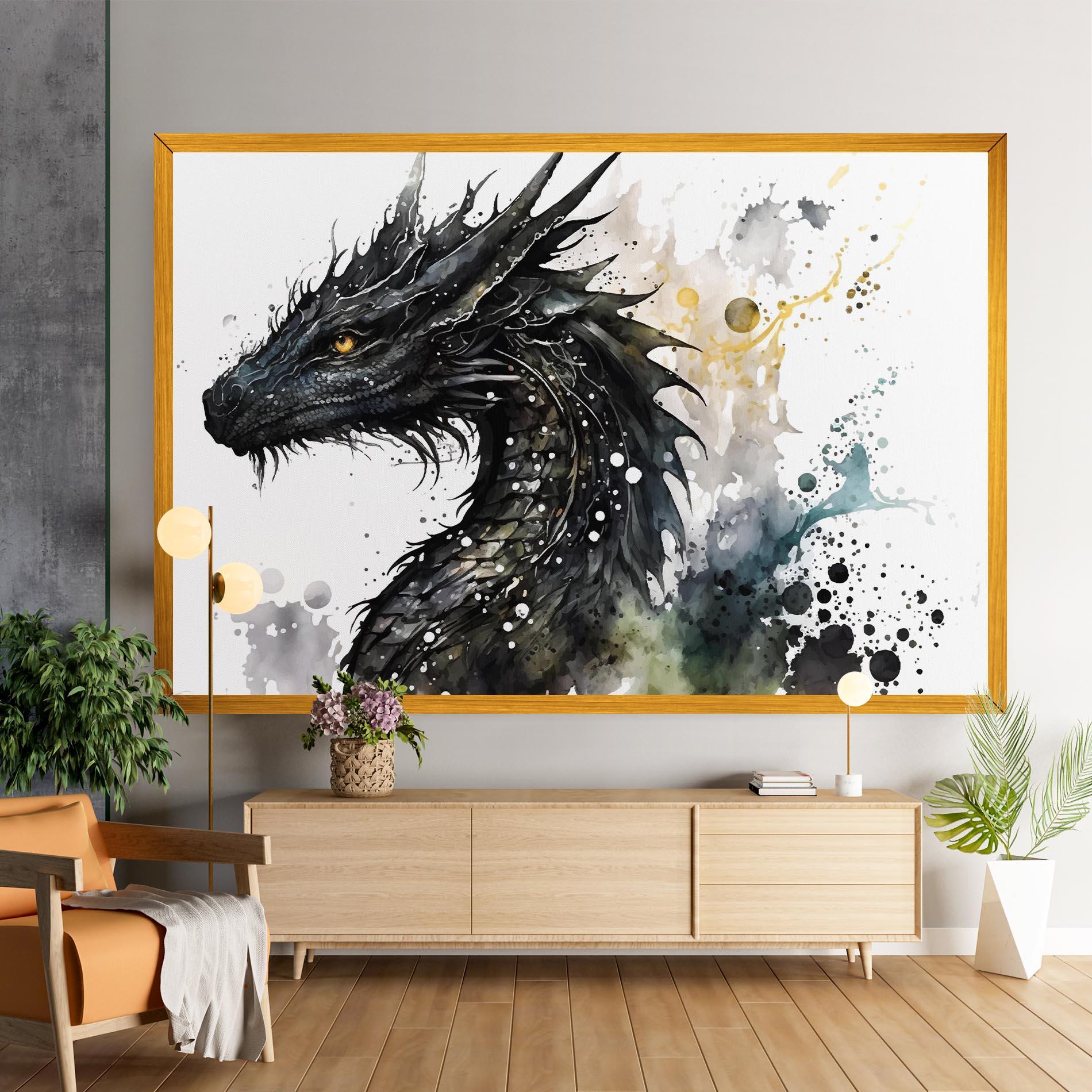 Leinwandbild Black Dragon Art mockup 9