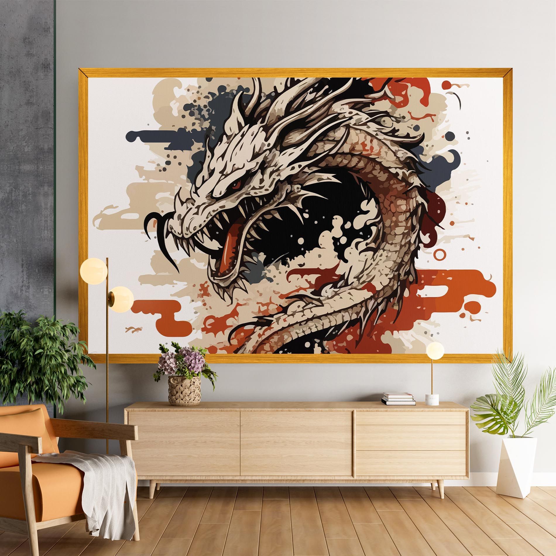 Cream Dragon Art mockup 9