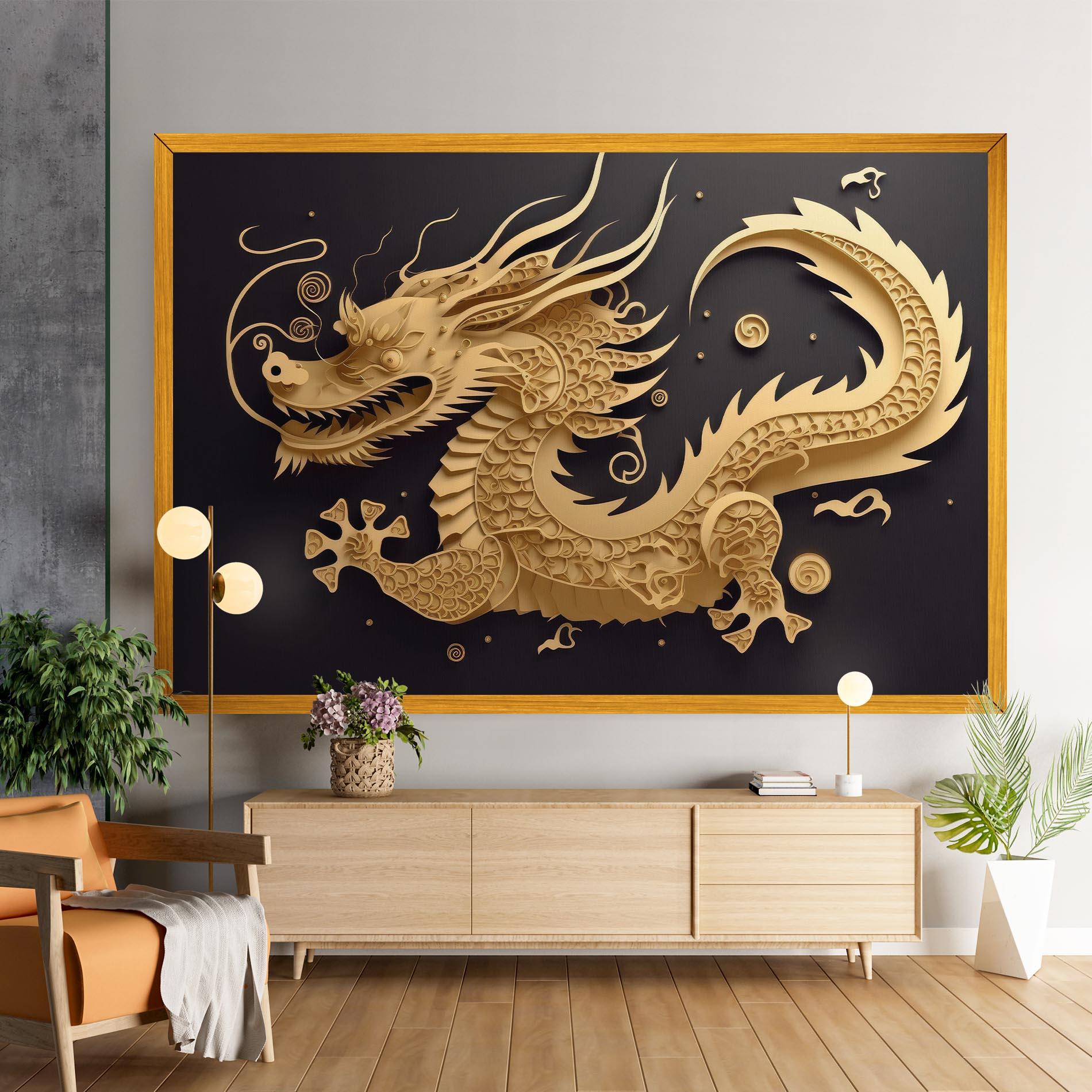 Leinwandbild Dragon Zodiac Sign mockup 9