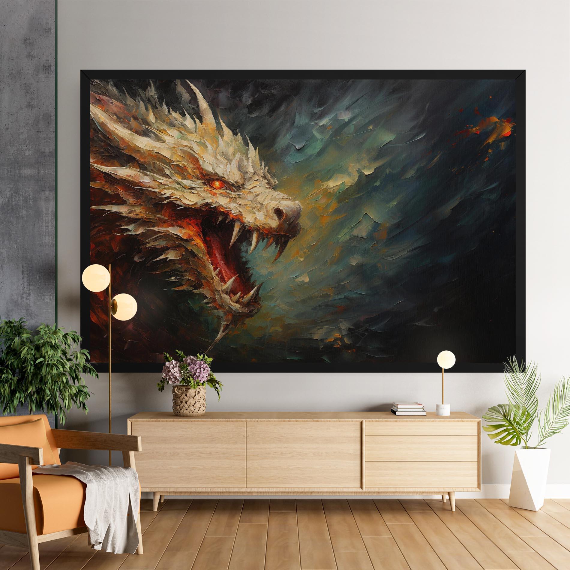 Leinwandbild Angry Dragon Painting mockup 9
