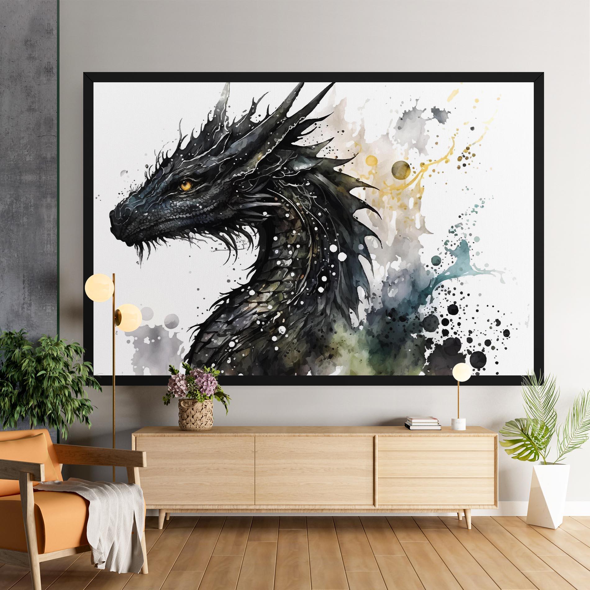Leinwandbild Black Dragon Art mockup 9