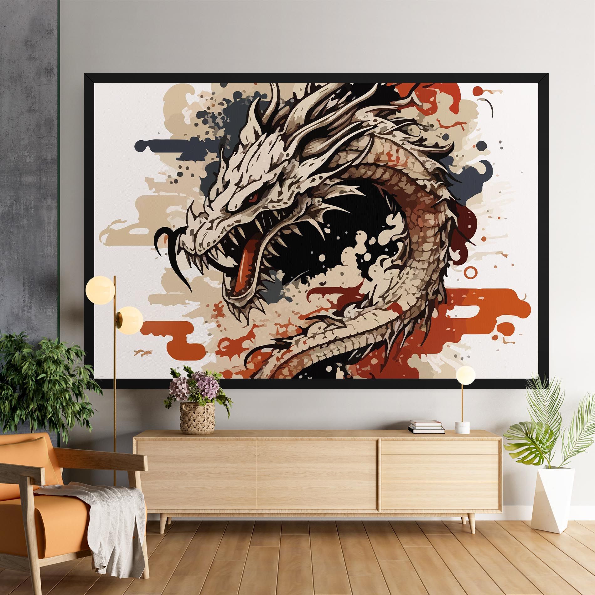 Cream Dragon Art mockup 9