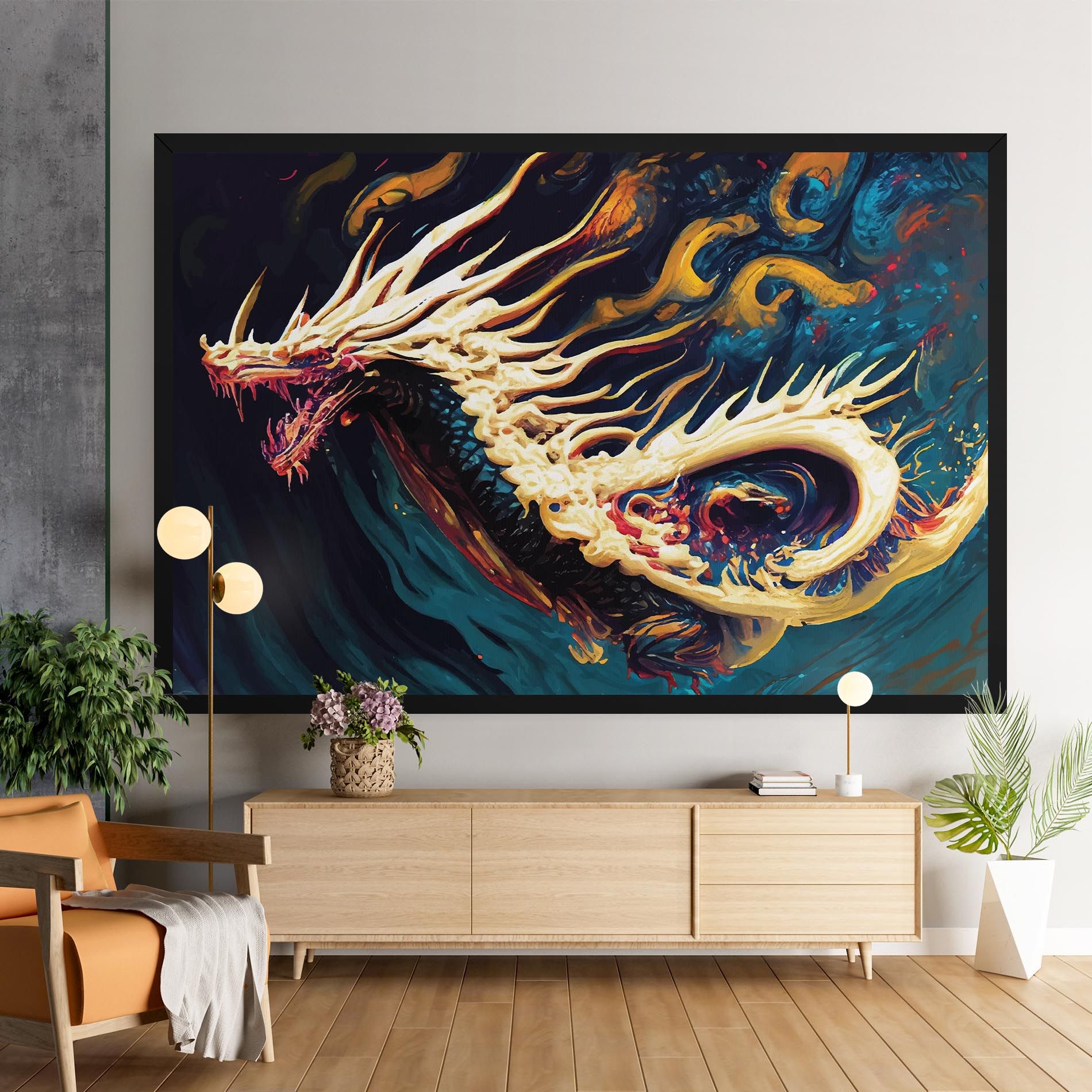 Flying Acrylic Dragon mockup 9