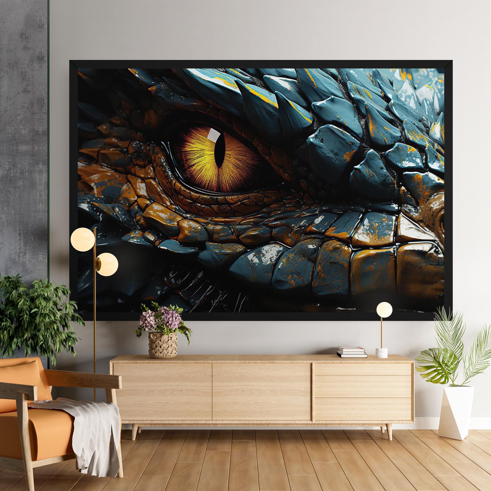 Leinwandbild Yellow Dragon Eye mockup 9