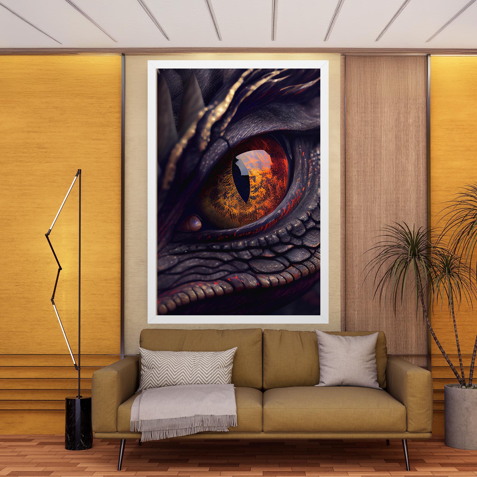 Leinwandbild Close Up Red Eye Dragon mockup 9